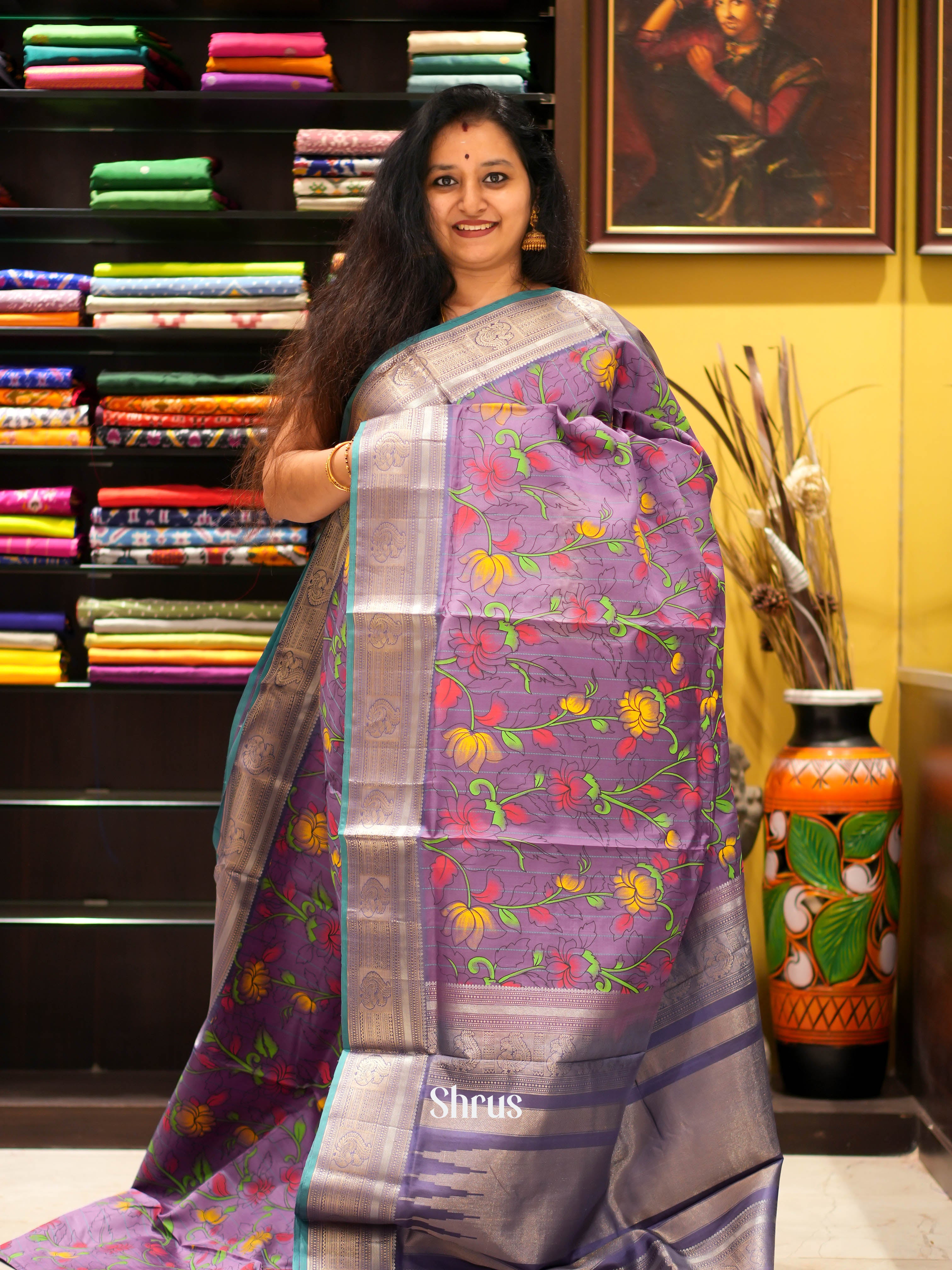 lavender -Soft silk saree - Shop on ShrusEternity.com