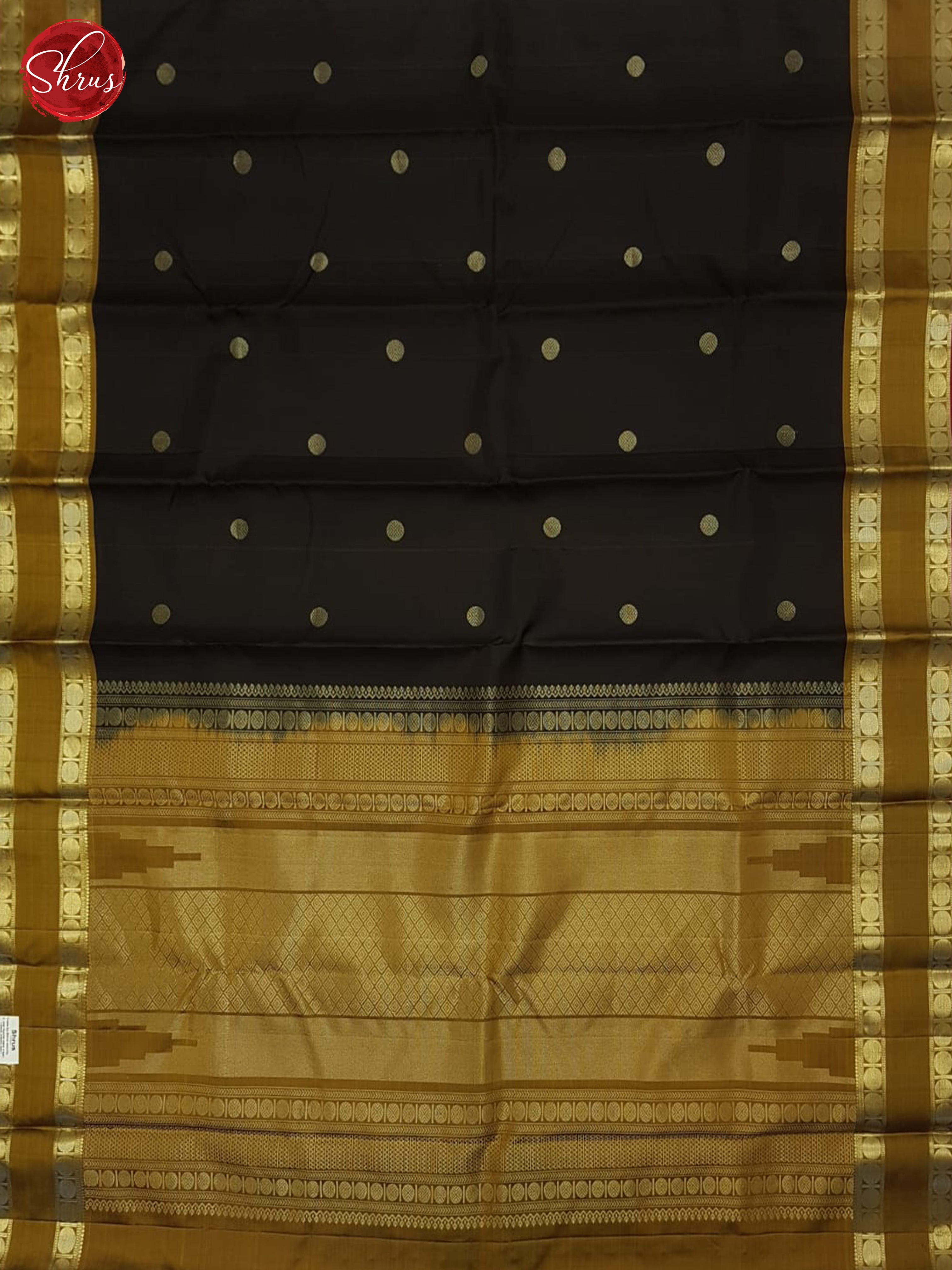 Black and mustard- Soft Silk Saree - Shop on ShrusEternity.com