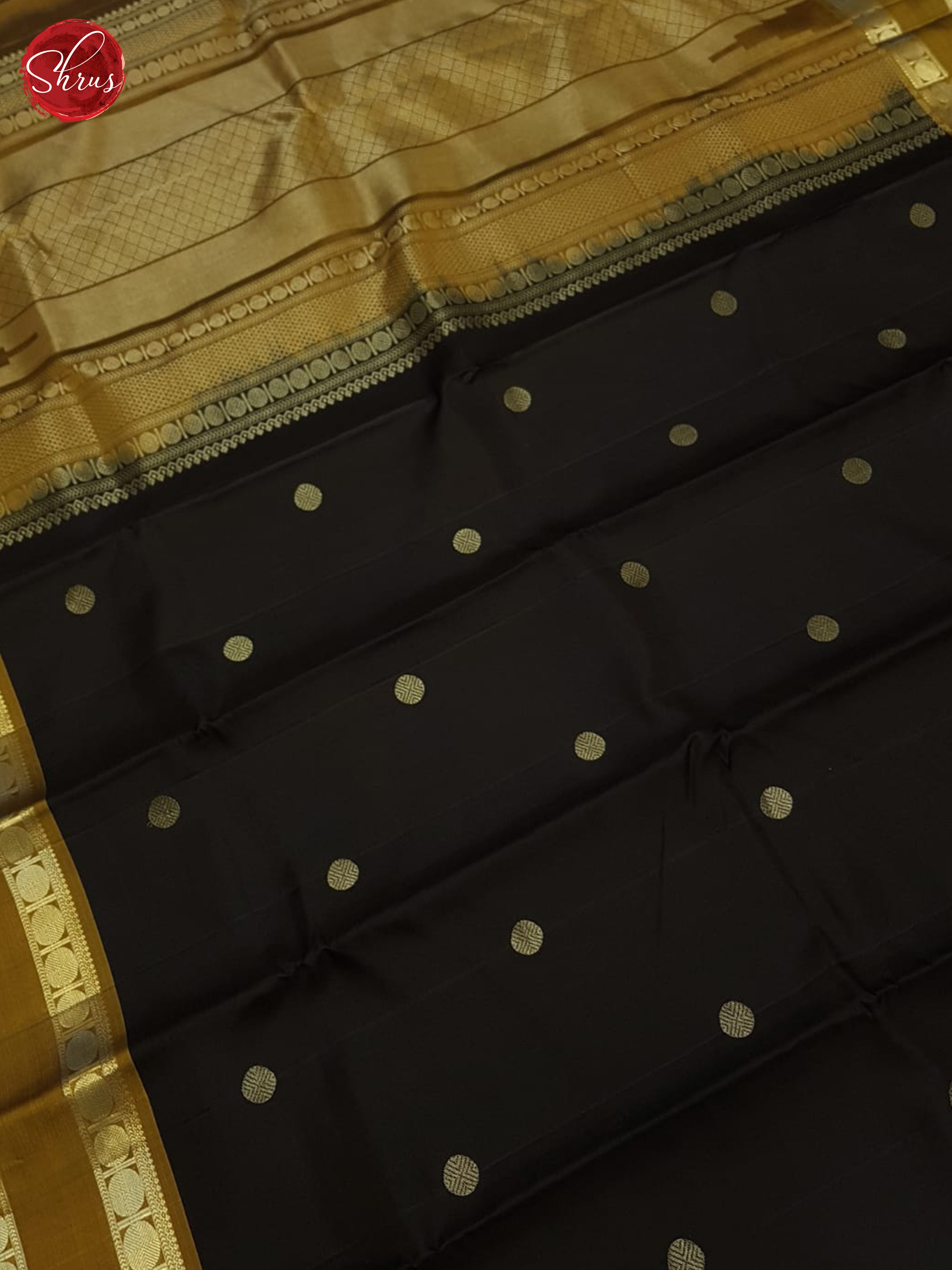 Black and mustard- Soft Silk Saree - Shop on ShrusEternity.com