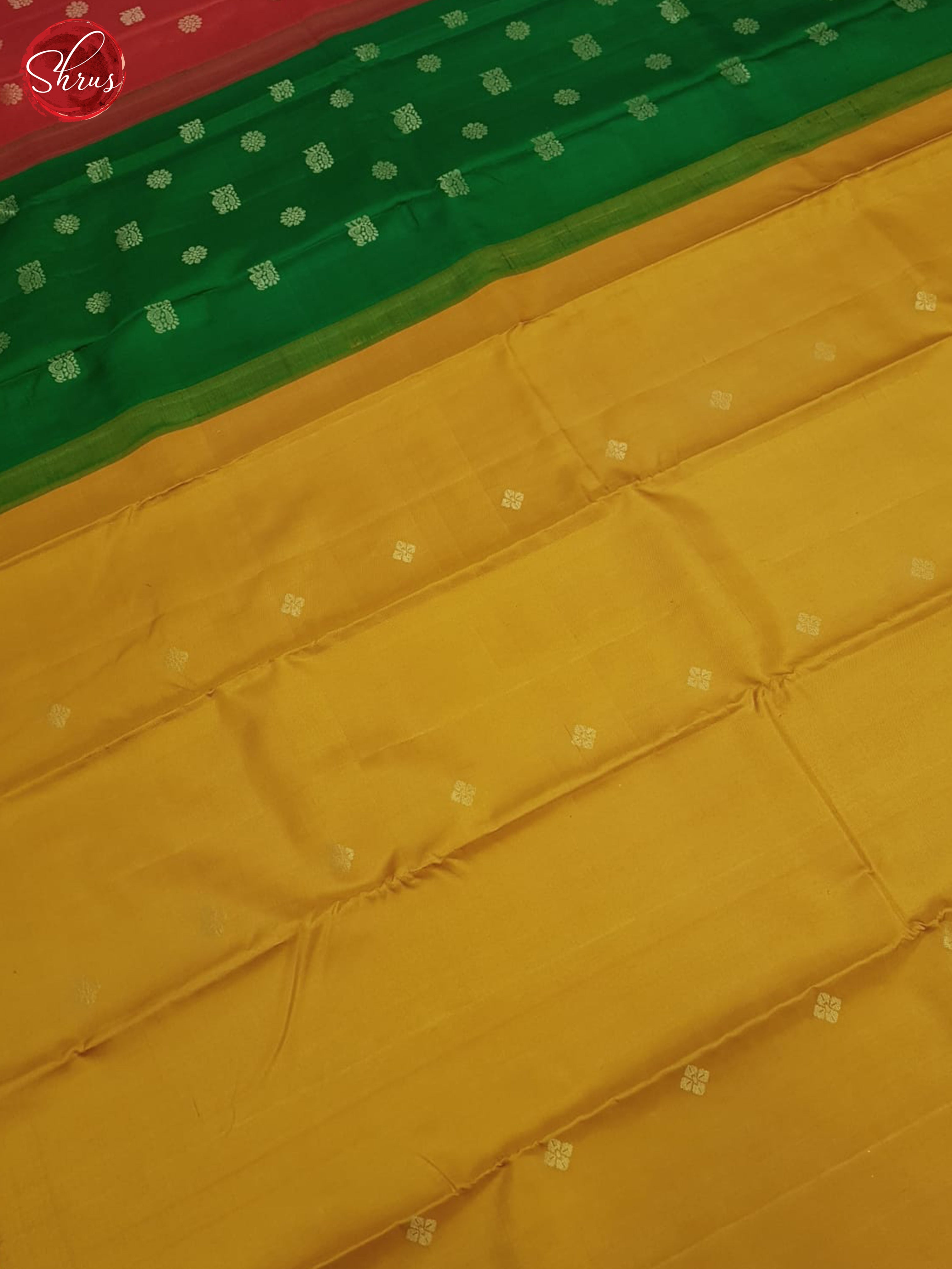 Mustard And Green-Soft silk saree-3
