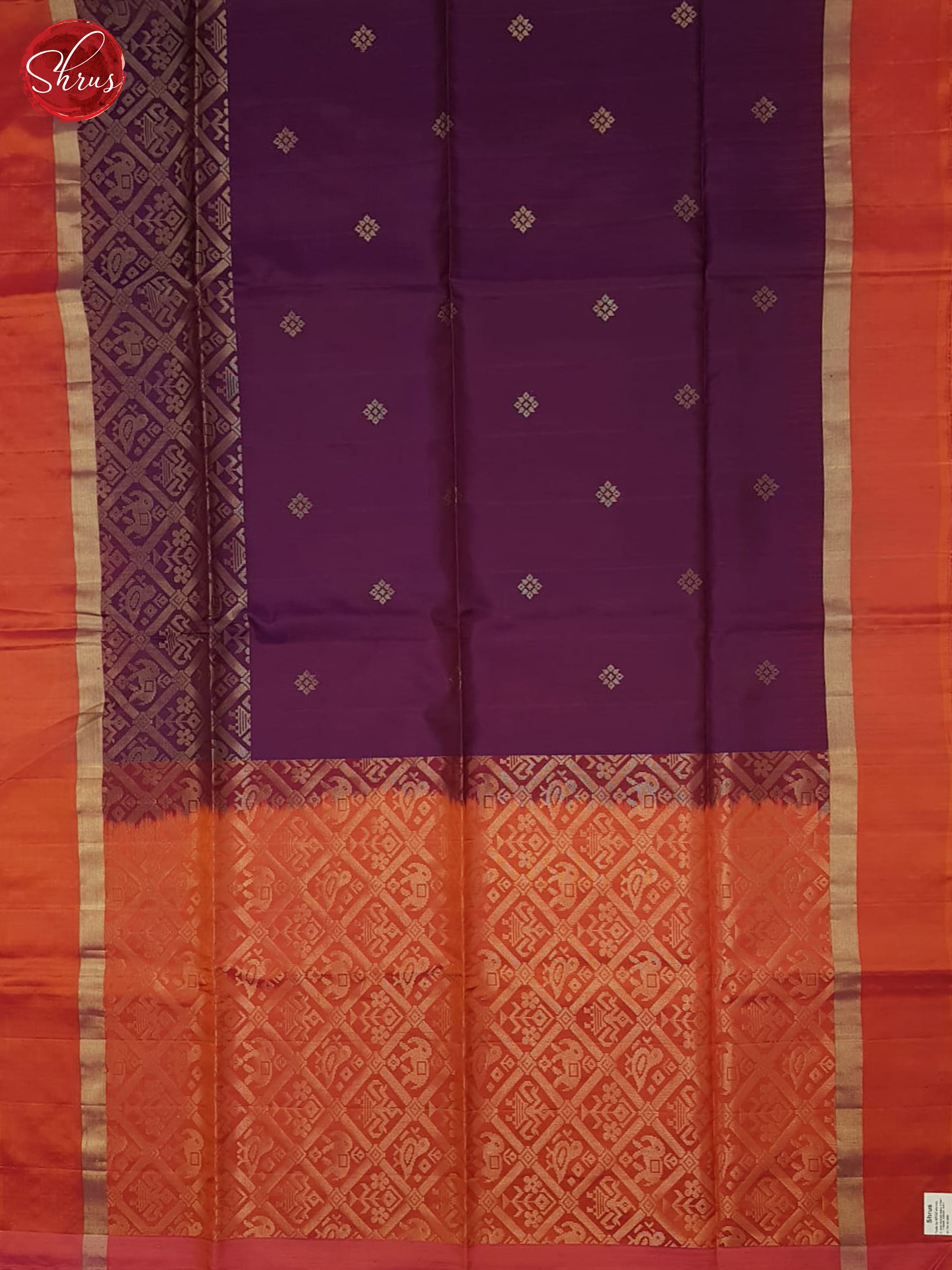 Wine and Orangish pink - Soft Silk Saree - Shop on ShrusEternity.com