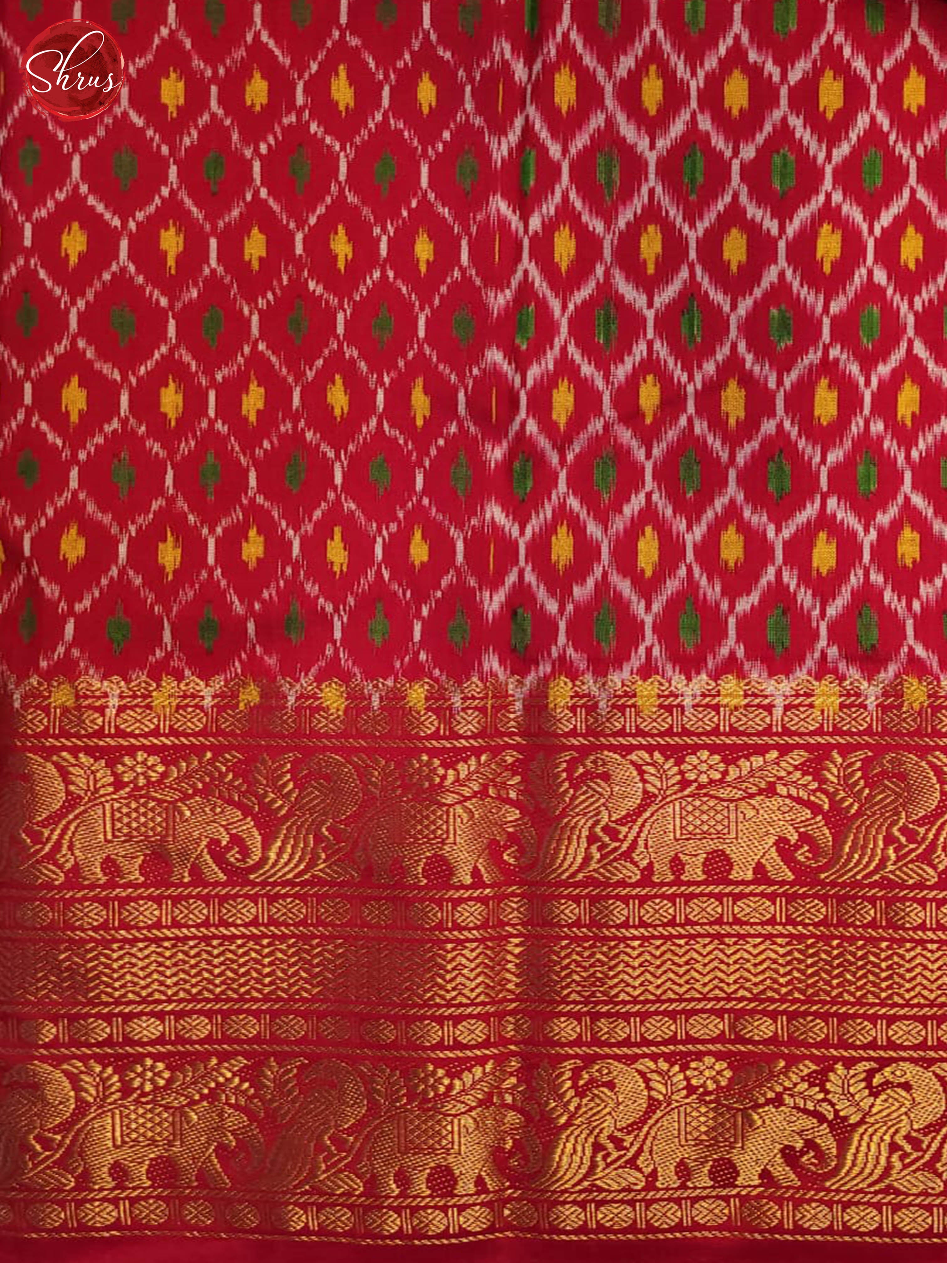Dual tone green and pink -Ikkat Silk Saree - Shop on ShrusEternity.com