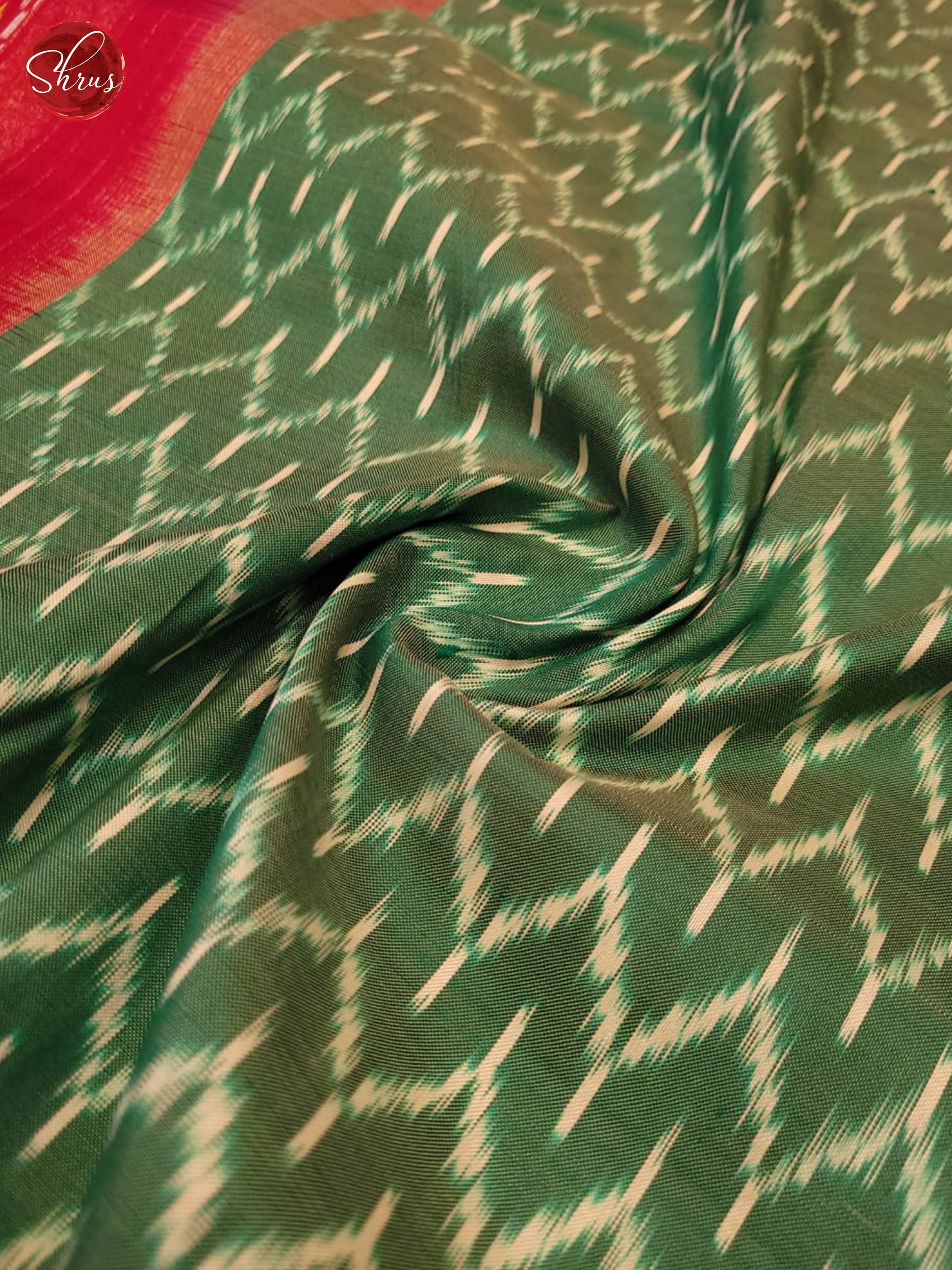Dual tone green and pink -Ikkat Silk Saree - Shop on ShrusEternity.com