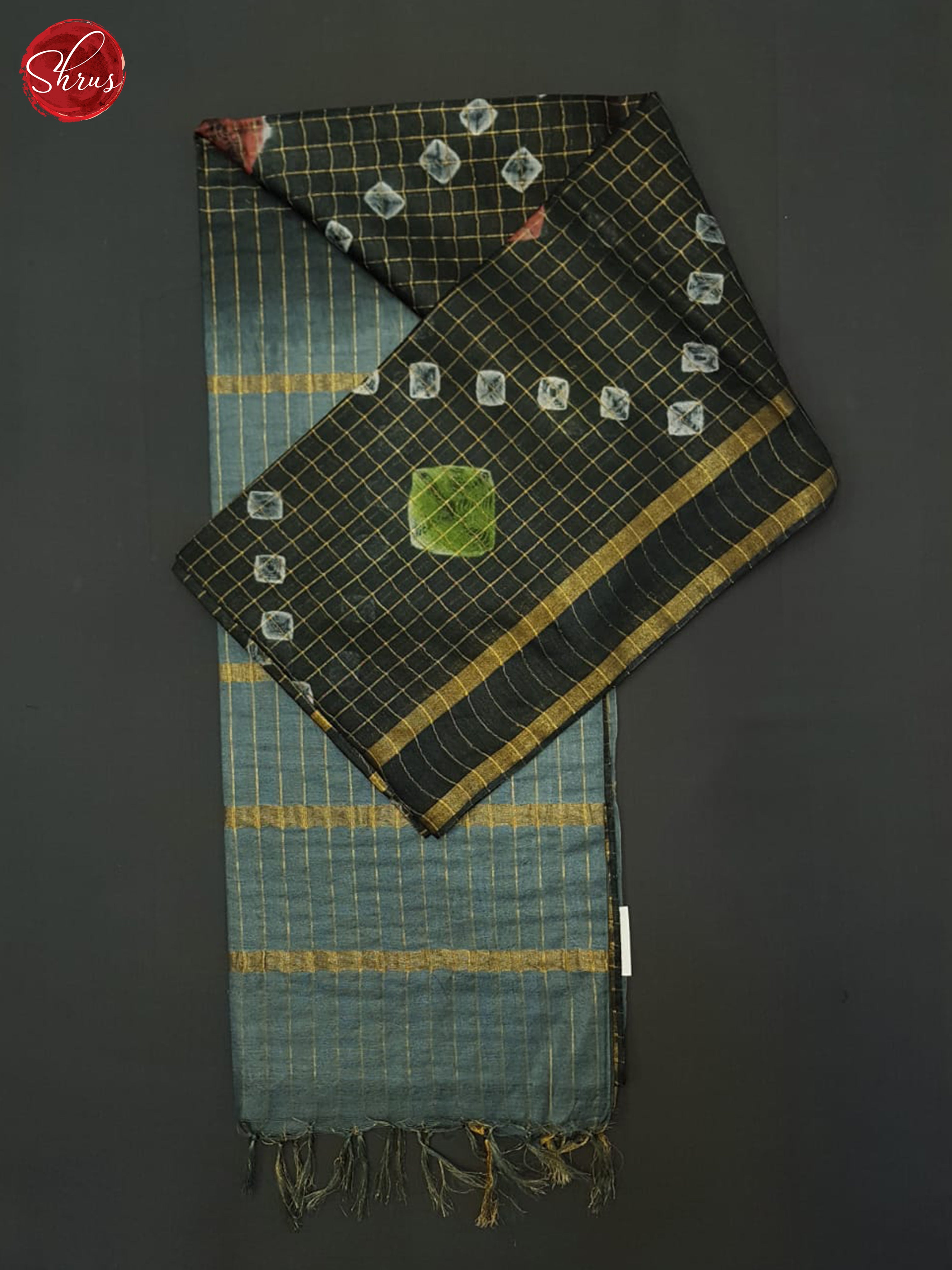 Elephant Grey And Grey- Shibori Saree - Shop on ShrusEternity.com