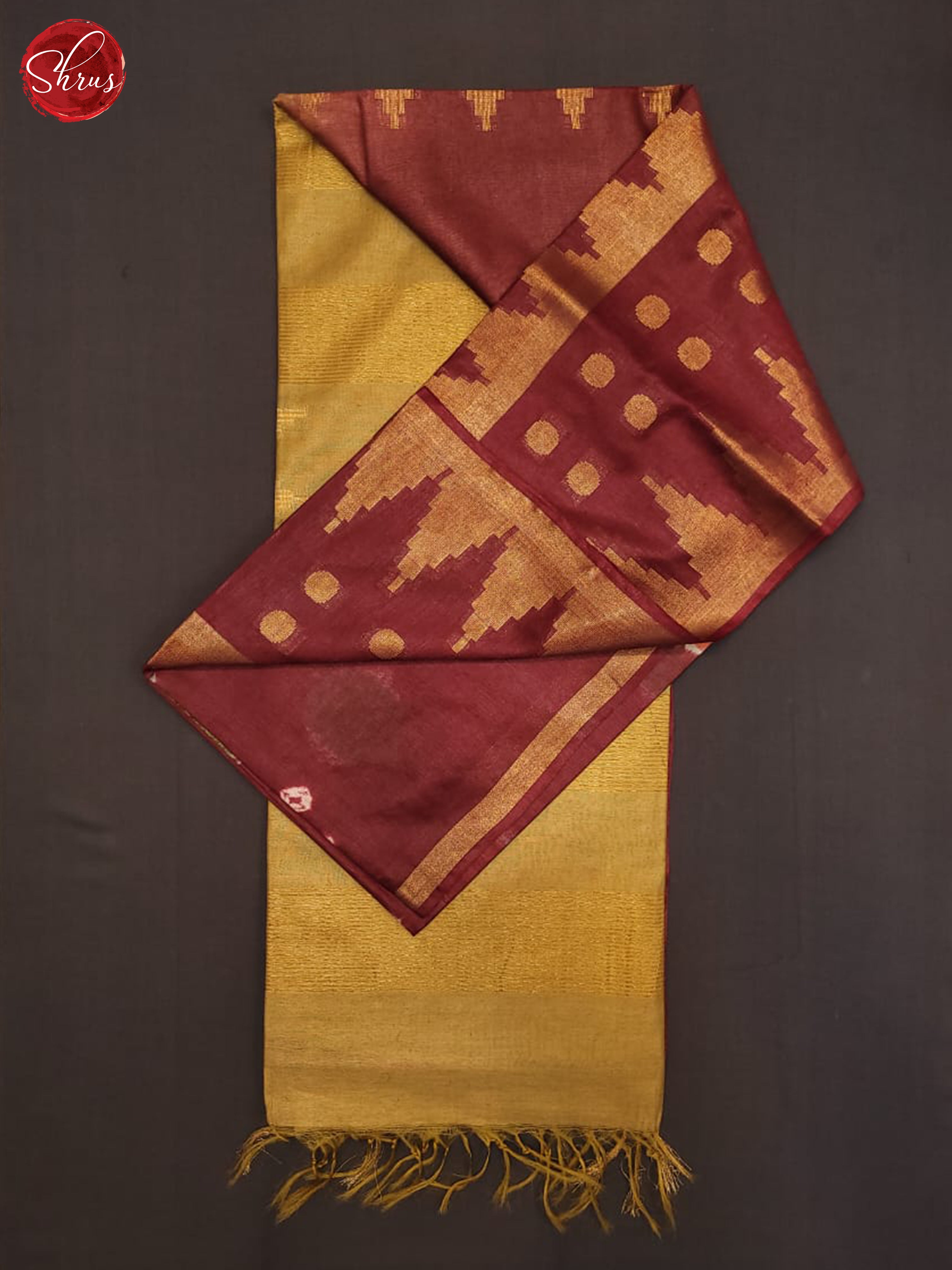 Maroon and beige- Shibori Saree - Shop on ShrusEternity.com