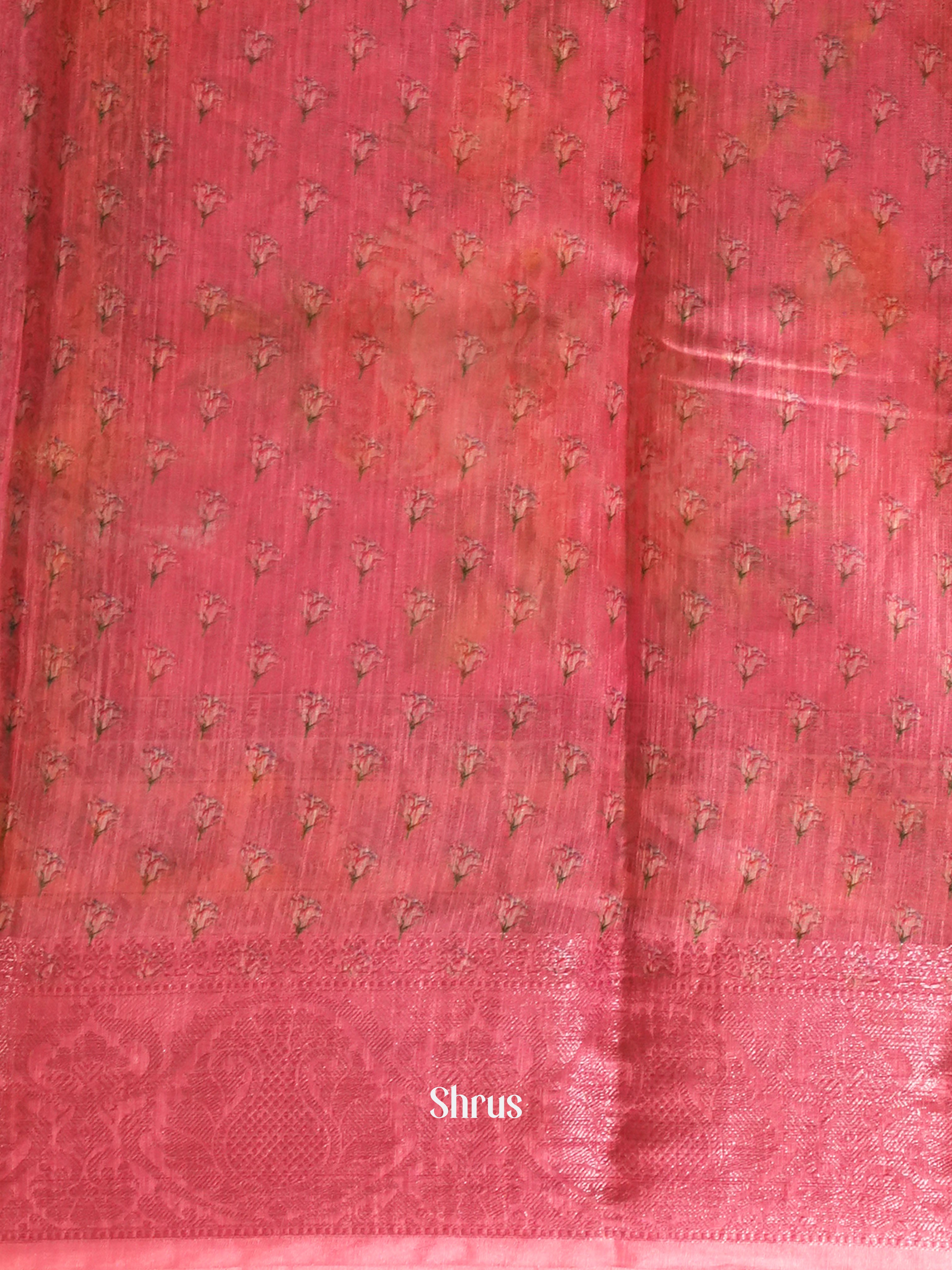 Blue & Pink - Semi chanderi Saree - Shop on ShrusEternity.com