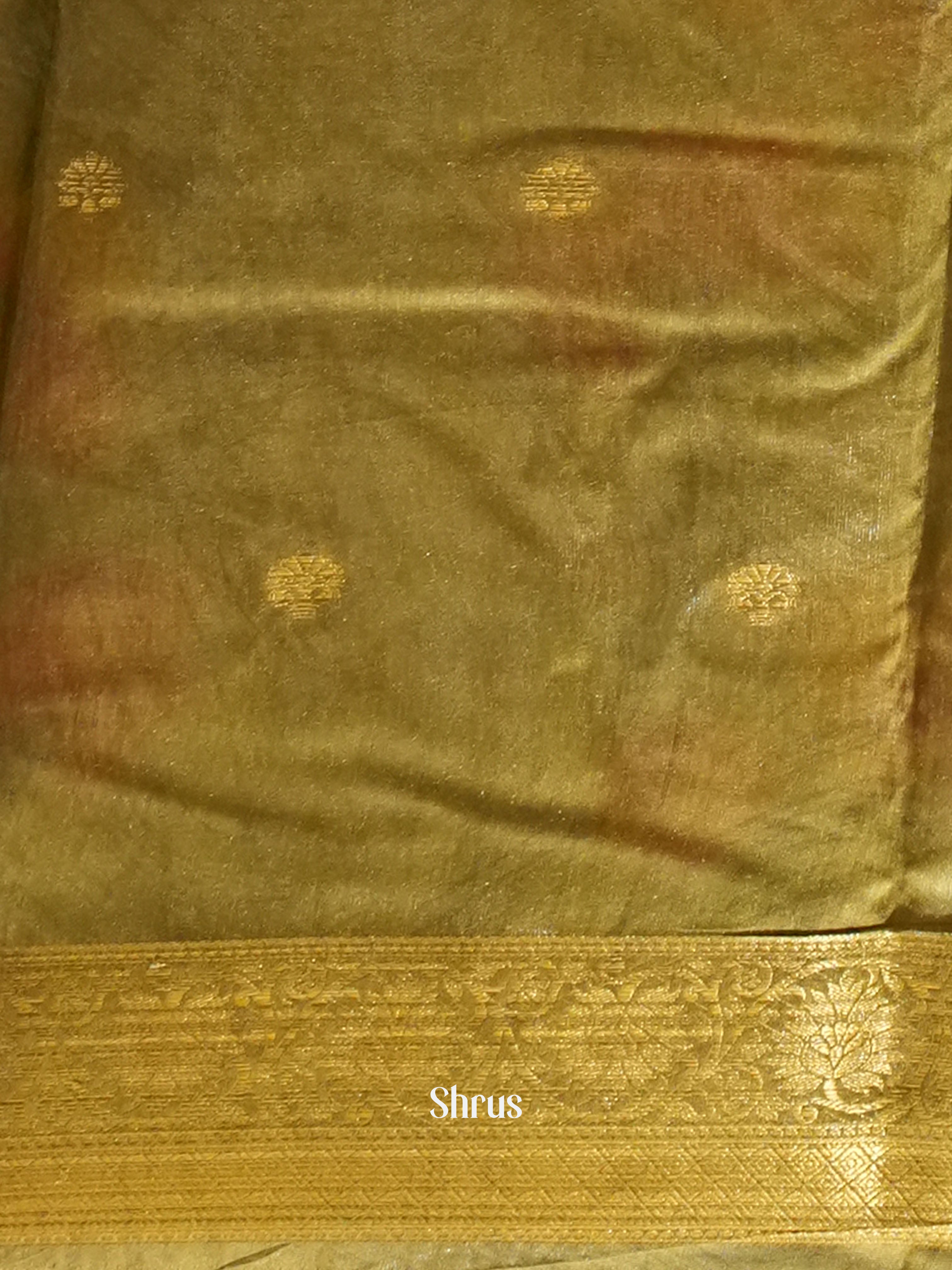 Elachi Green(Single Tone)- Semi chanderi Saree - Shop on ShrusEternity.com