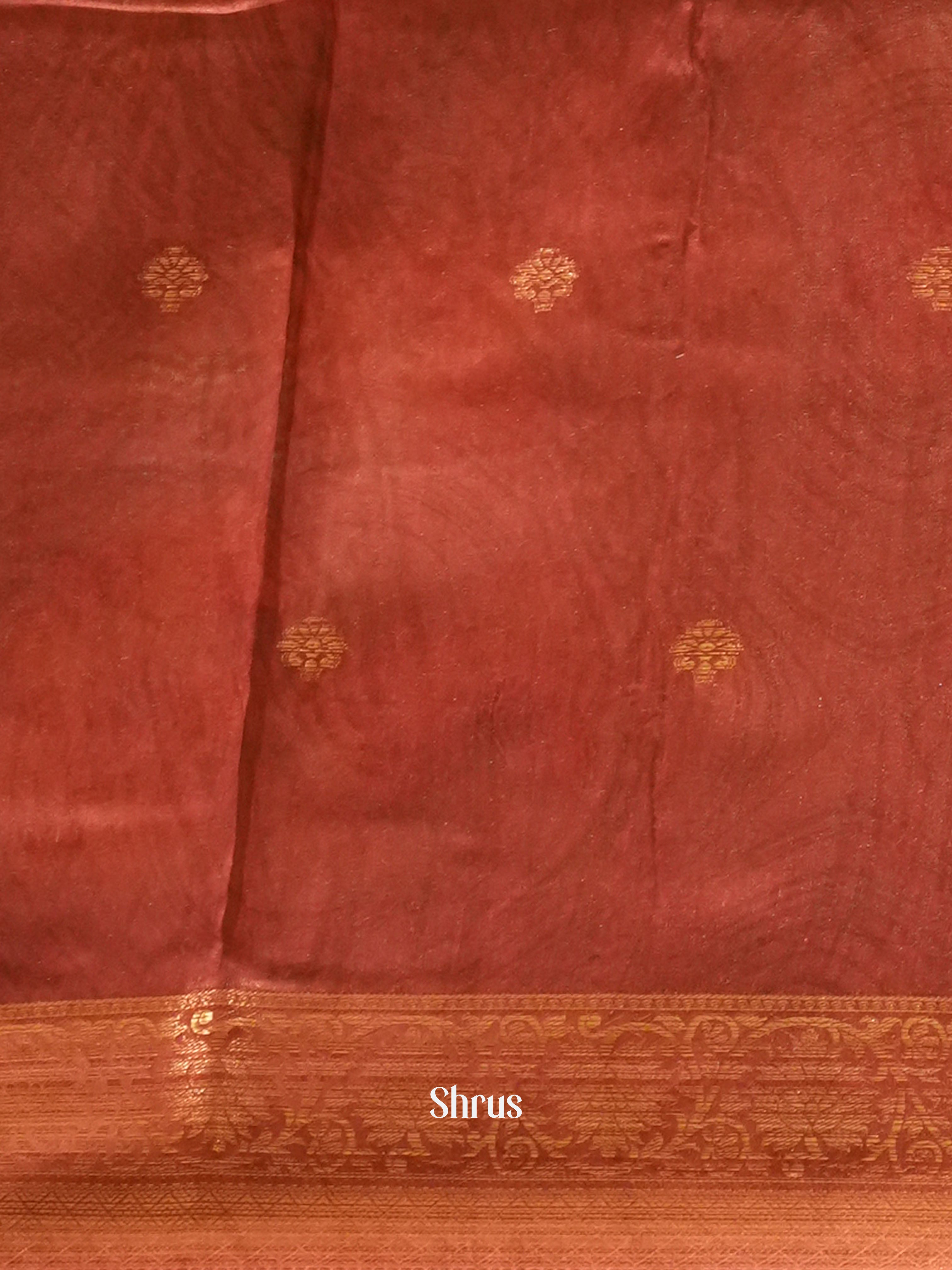 Brown & Maroon - Semi chanderi Saree - Shop on ShrusEternity.com