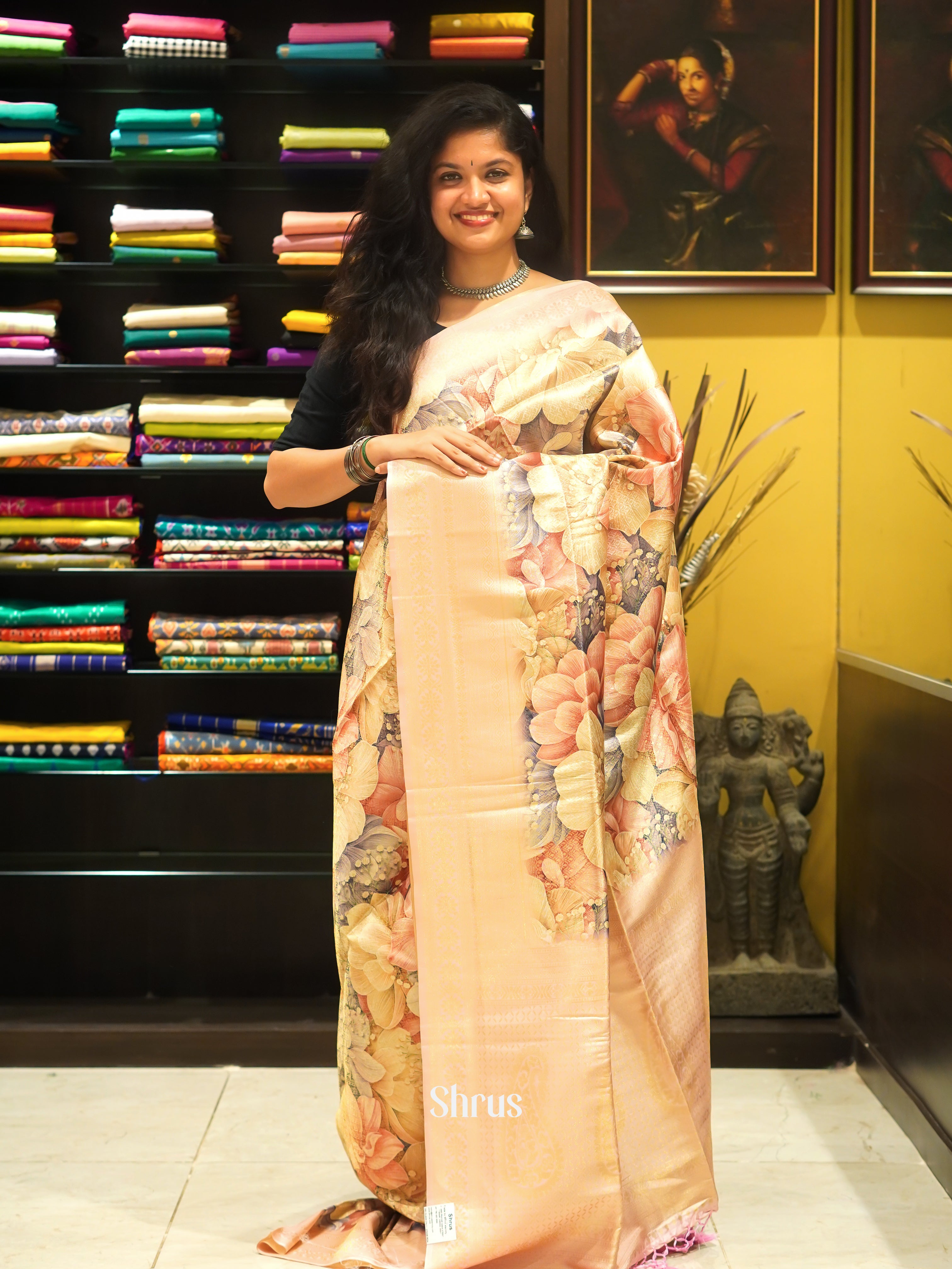 Dusty Pink - Semi Georgette Saree - Shop on ShrusEternity.com