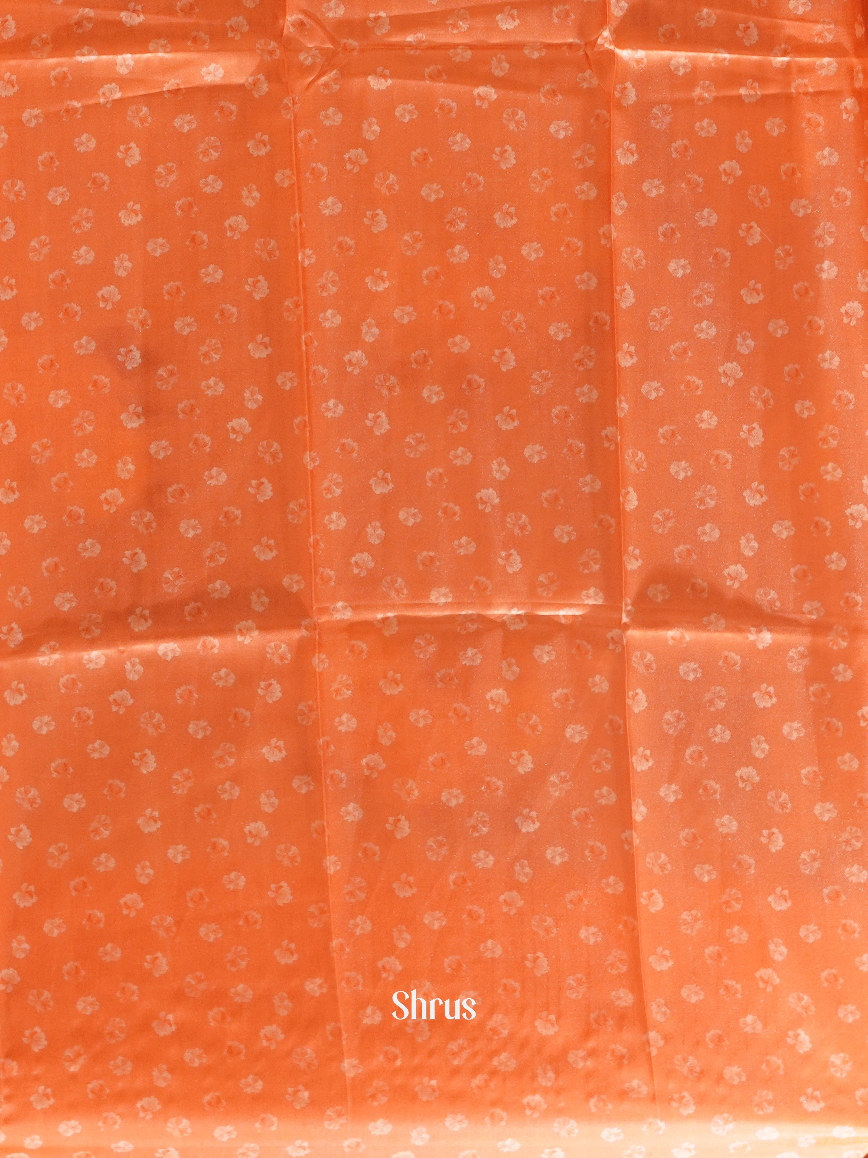 Green & Orange - Semi Georgette Saree - Shop on ShrusEternity.com