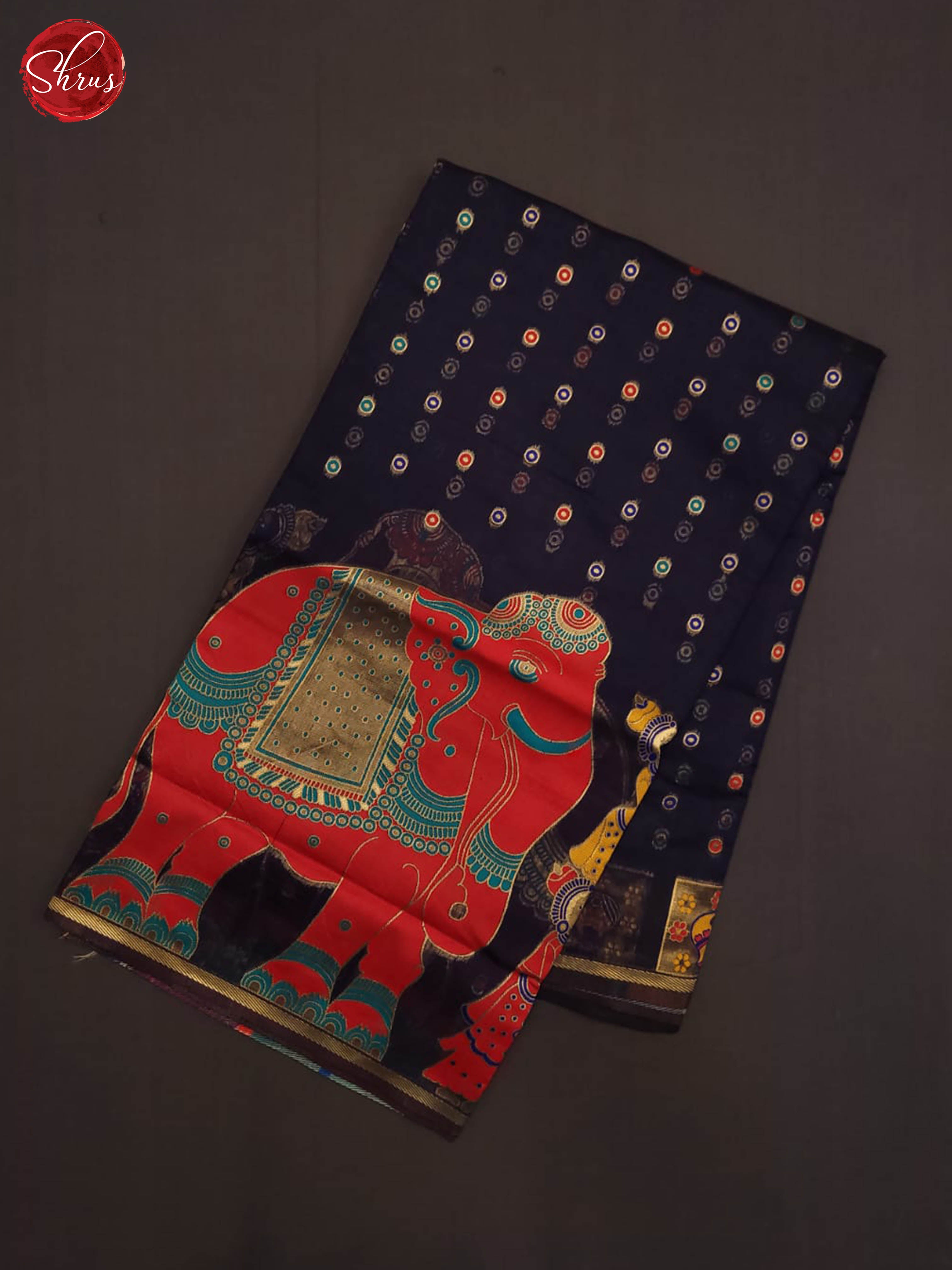 Blue(Single Tone)- Semi Chanderi Saree - Shop on ShrusEternity.com