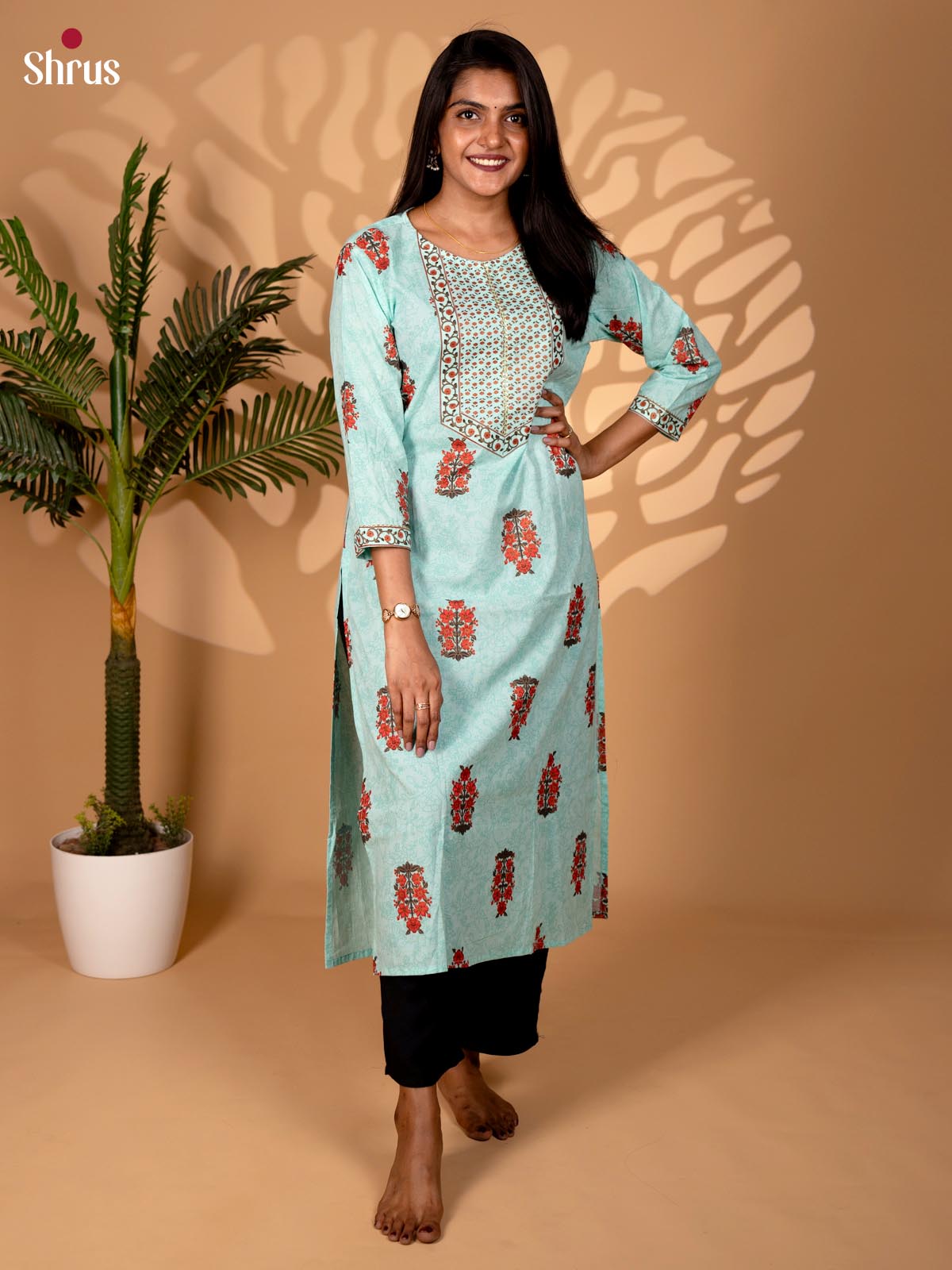 Lite Blue - Readymade Kurti - Shop on ShrusEternity.com
