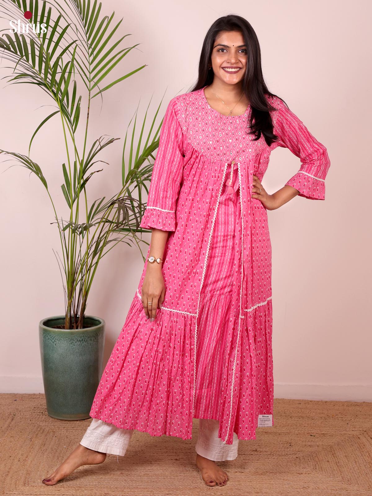 Pink - Readymade Kurti - Shop on ShrusEternity.com