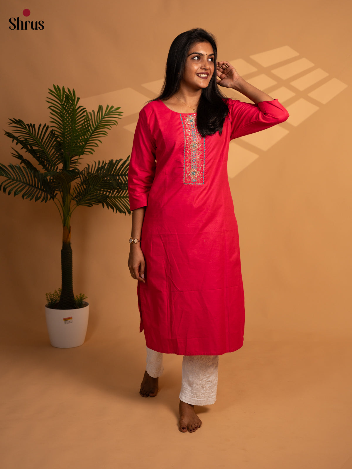 Red - Readymade Kurti - Shop on ShrusEternity.com