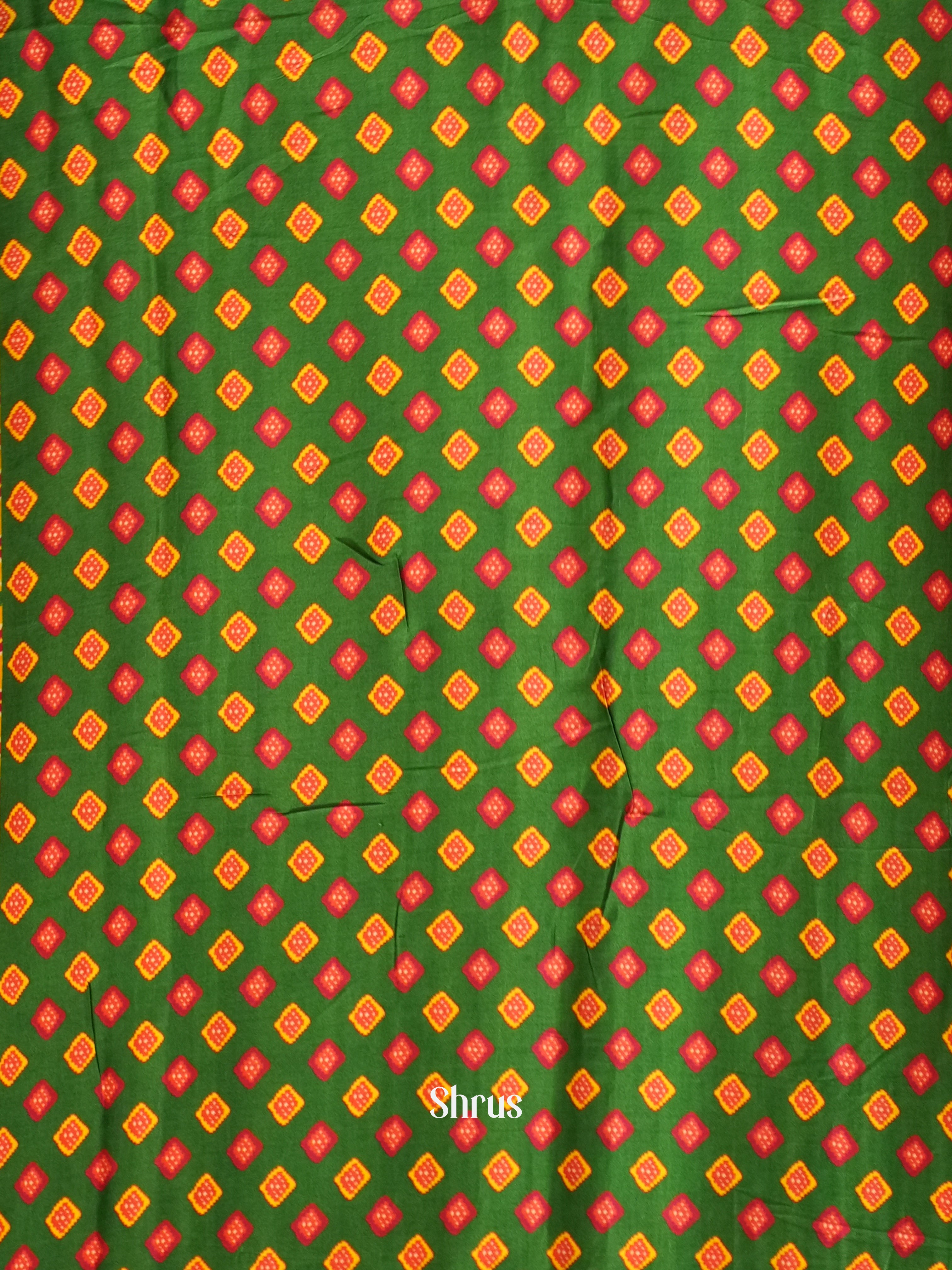 Mustardy Yellow & Green - Modal Silk with patola printed body & Contrast printed Border - Shop on ShrusEternity.com