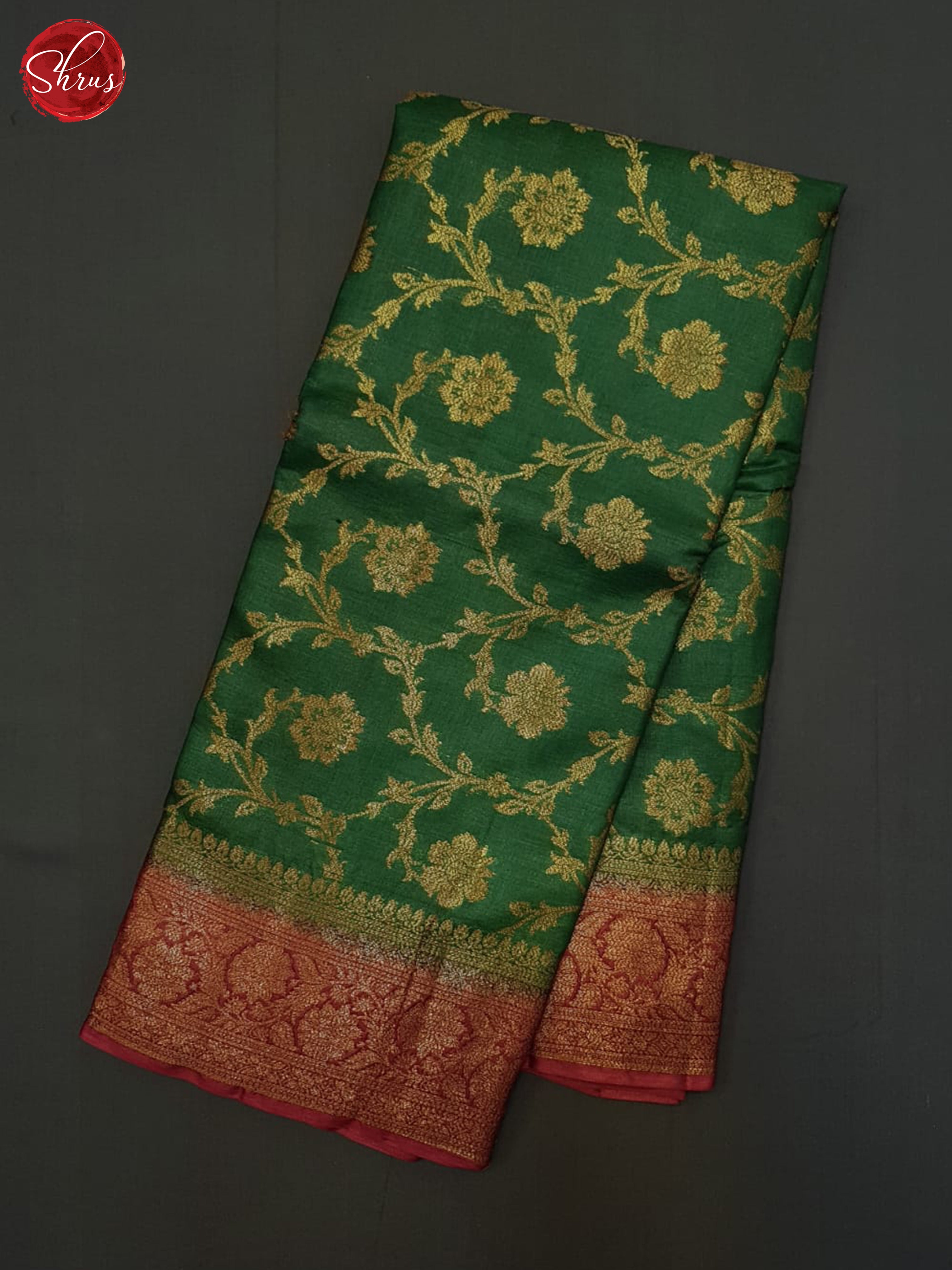 Green And Red- Tussar Saree - Shop on ShrusEternity.com