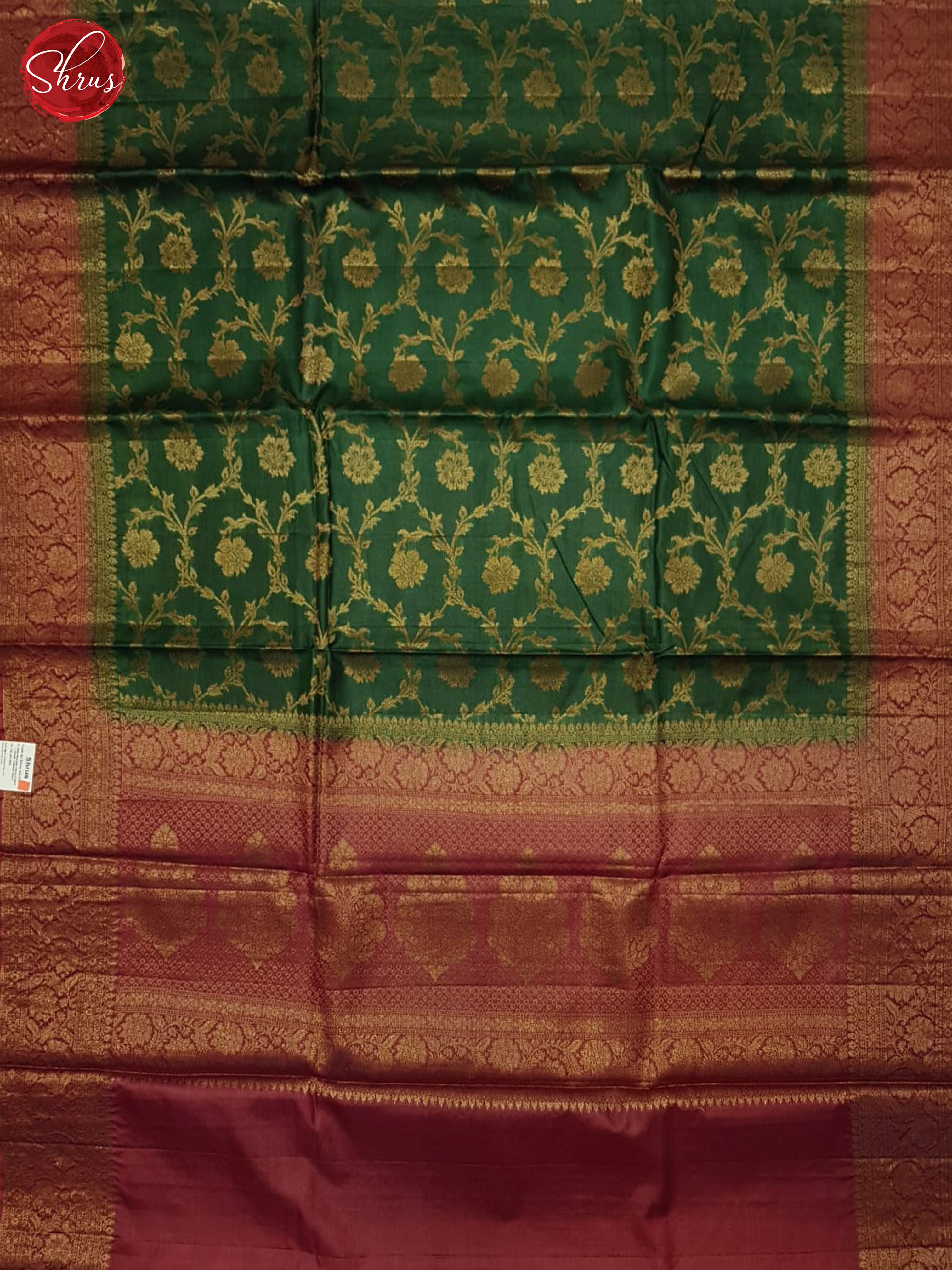 Green And Red- Tussar Saree - Shop on ShrusEternity.com