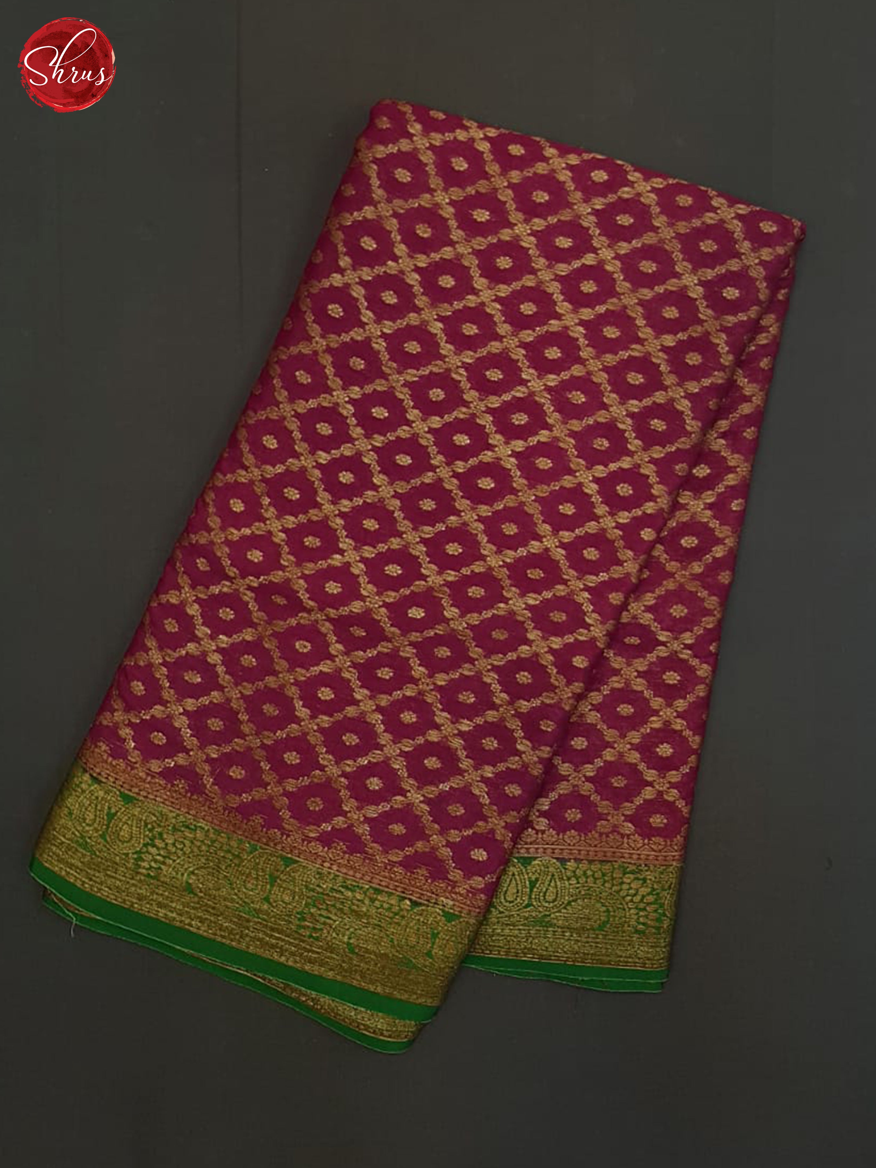 Pink & Green-Georgette Silk Saree - Shop on ShrusEternity.com