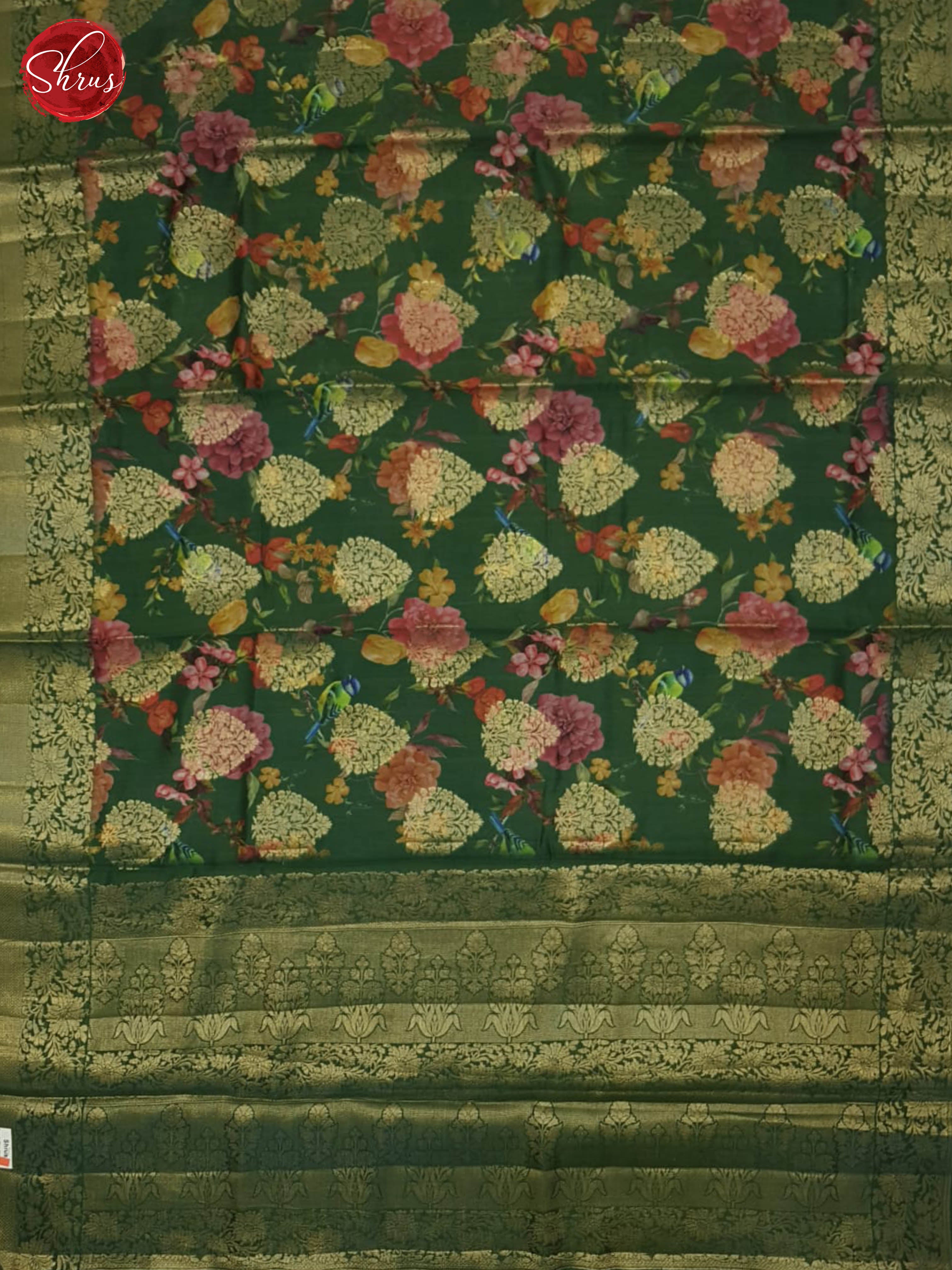 Green(Single Tone)- Tussar Silk Saree - 1
