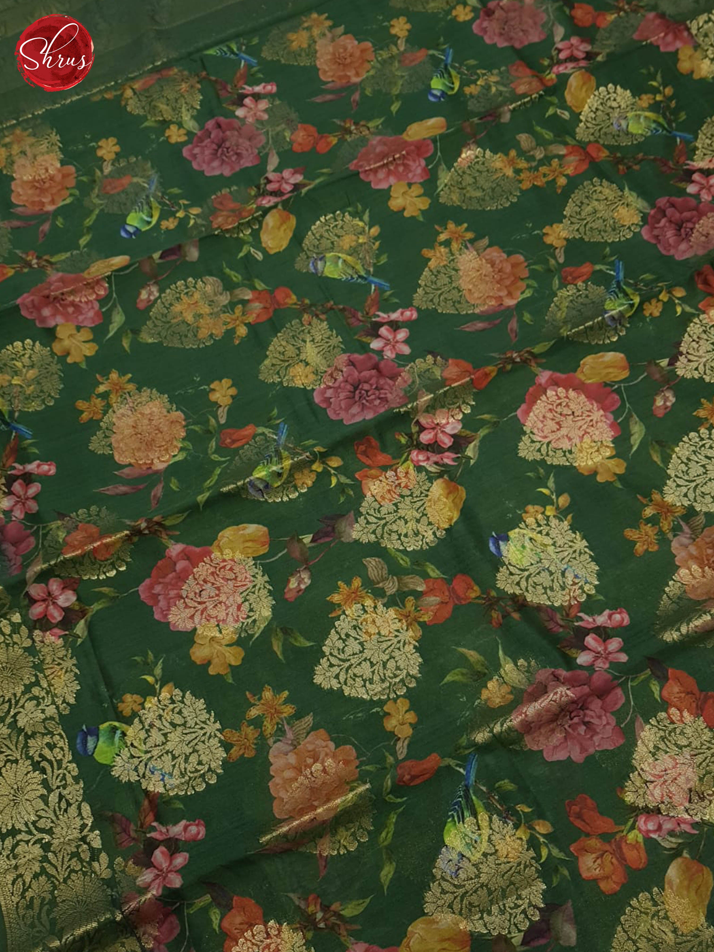 Green(Single Tone)- Tussar Silk Saree -