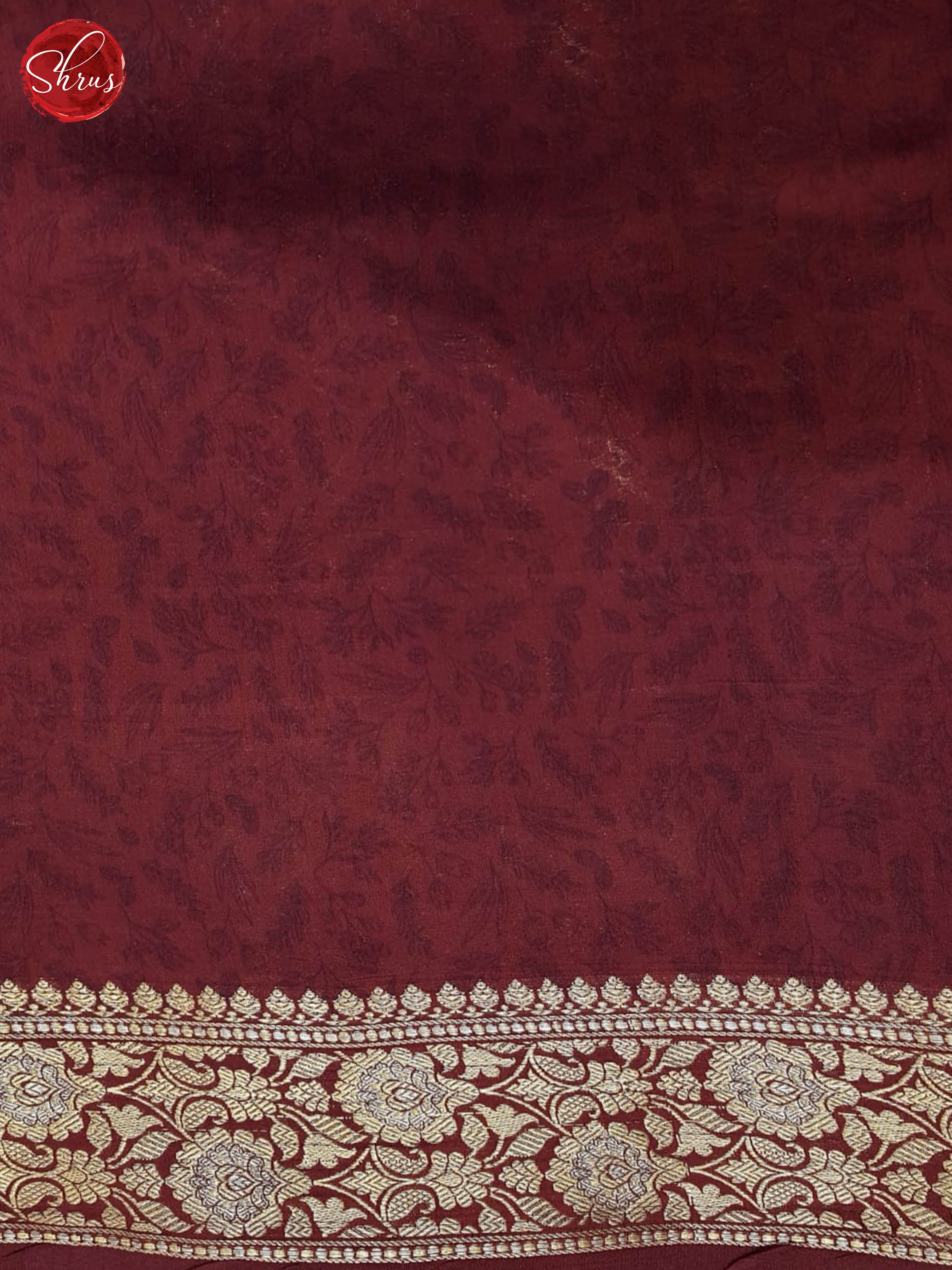 Blue And Maroon- Tussar Silk Saree-3