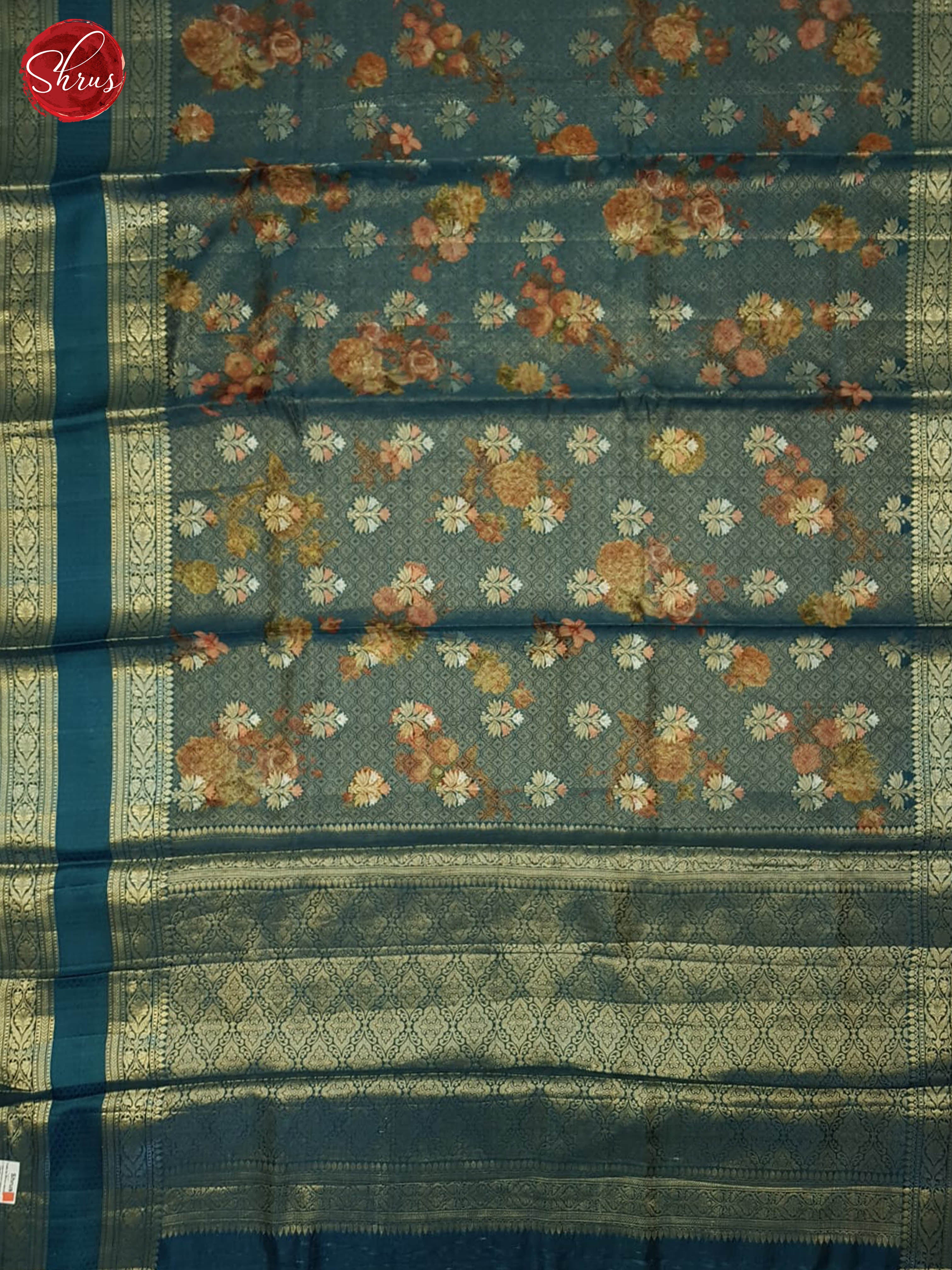 Blue(Single Tone)- Tussar silk Saree zari-1