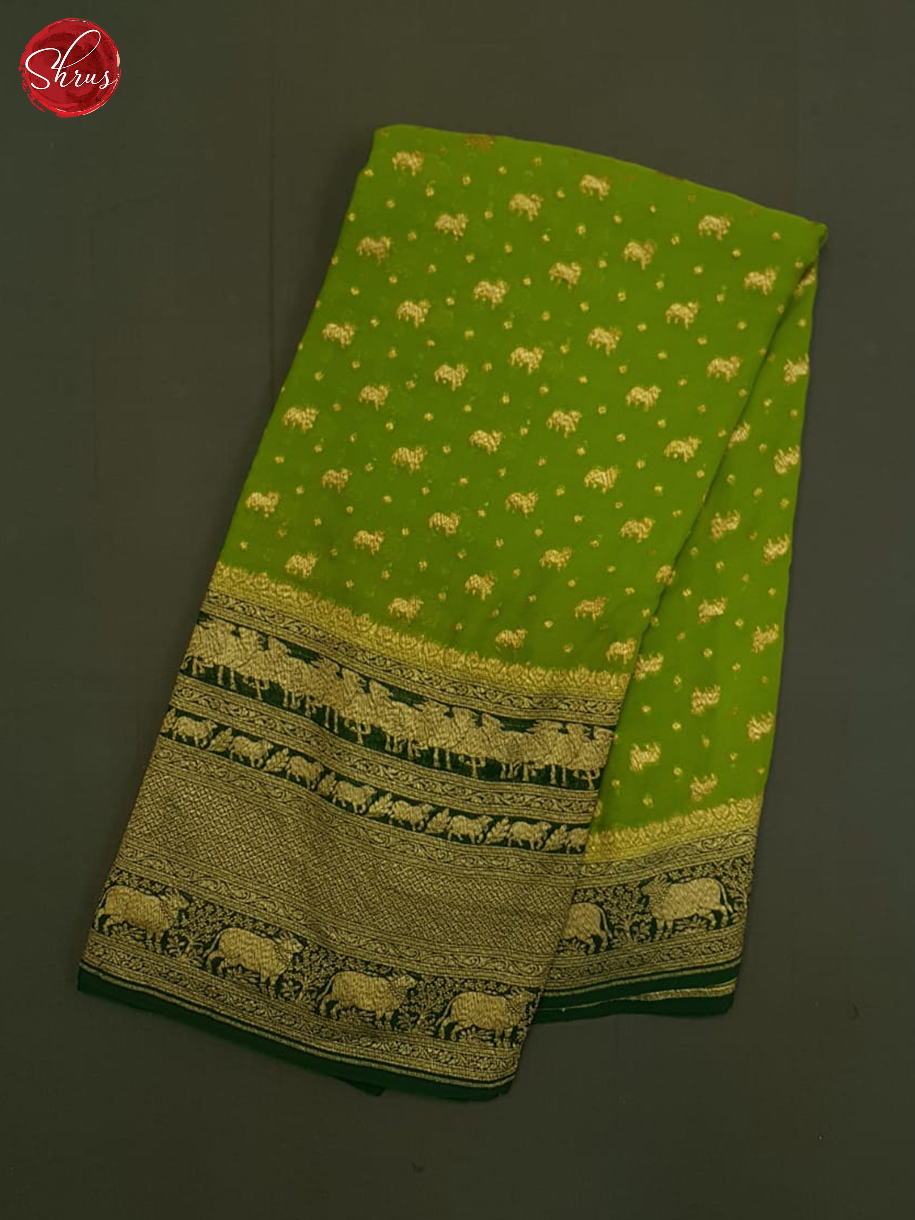 Light Green And green -Georgette Silk saree - Shop on ShrusEternity.com