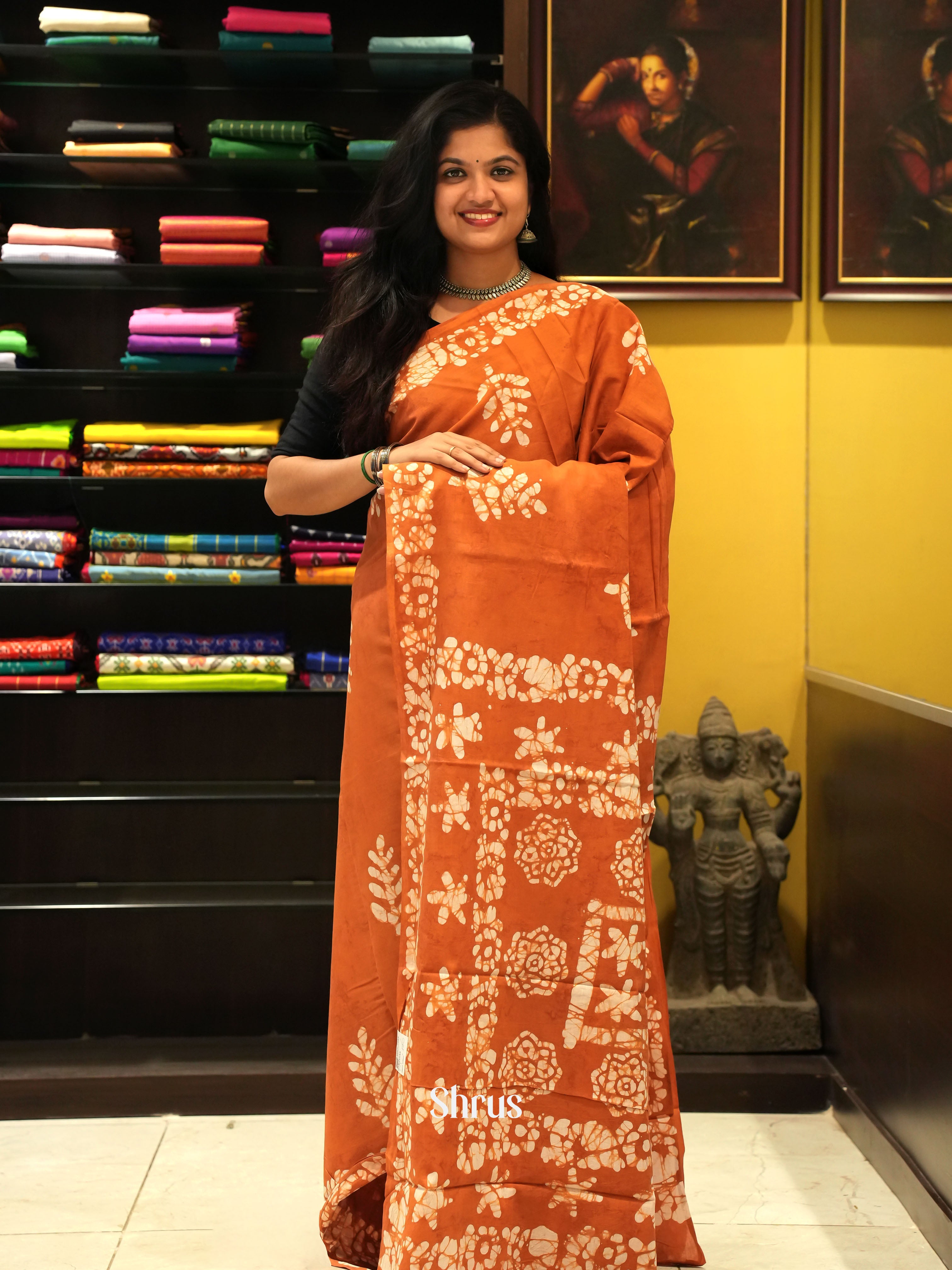 Brick Orange - Jaipur cotton - Shop on ShrusEternity.com