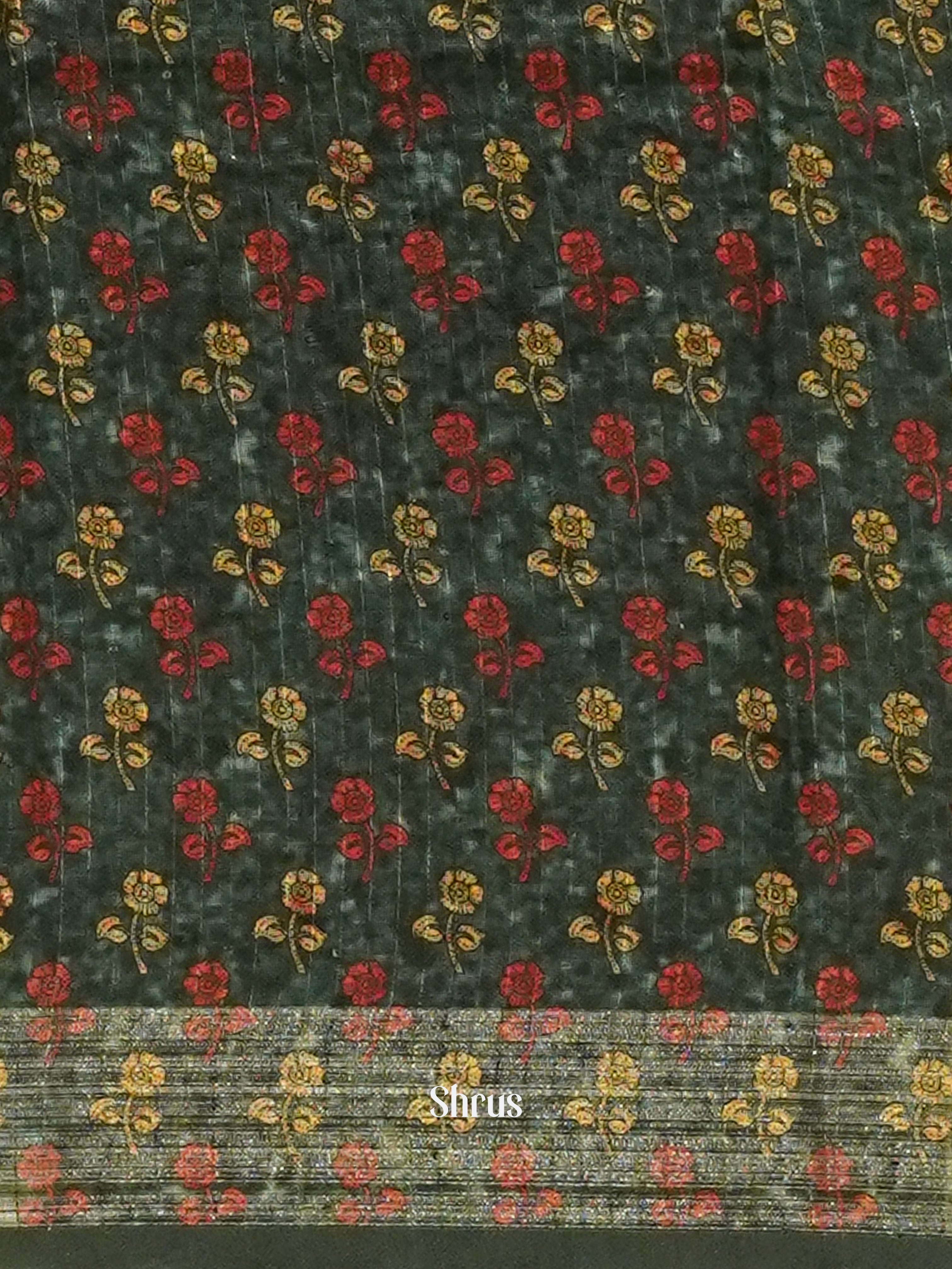 Mustard & Green - Art Linen with printed Body & Border - Shop on ShrusEternity.com