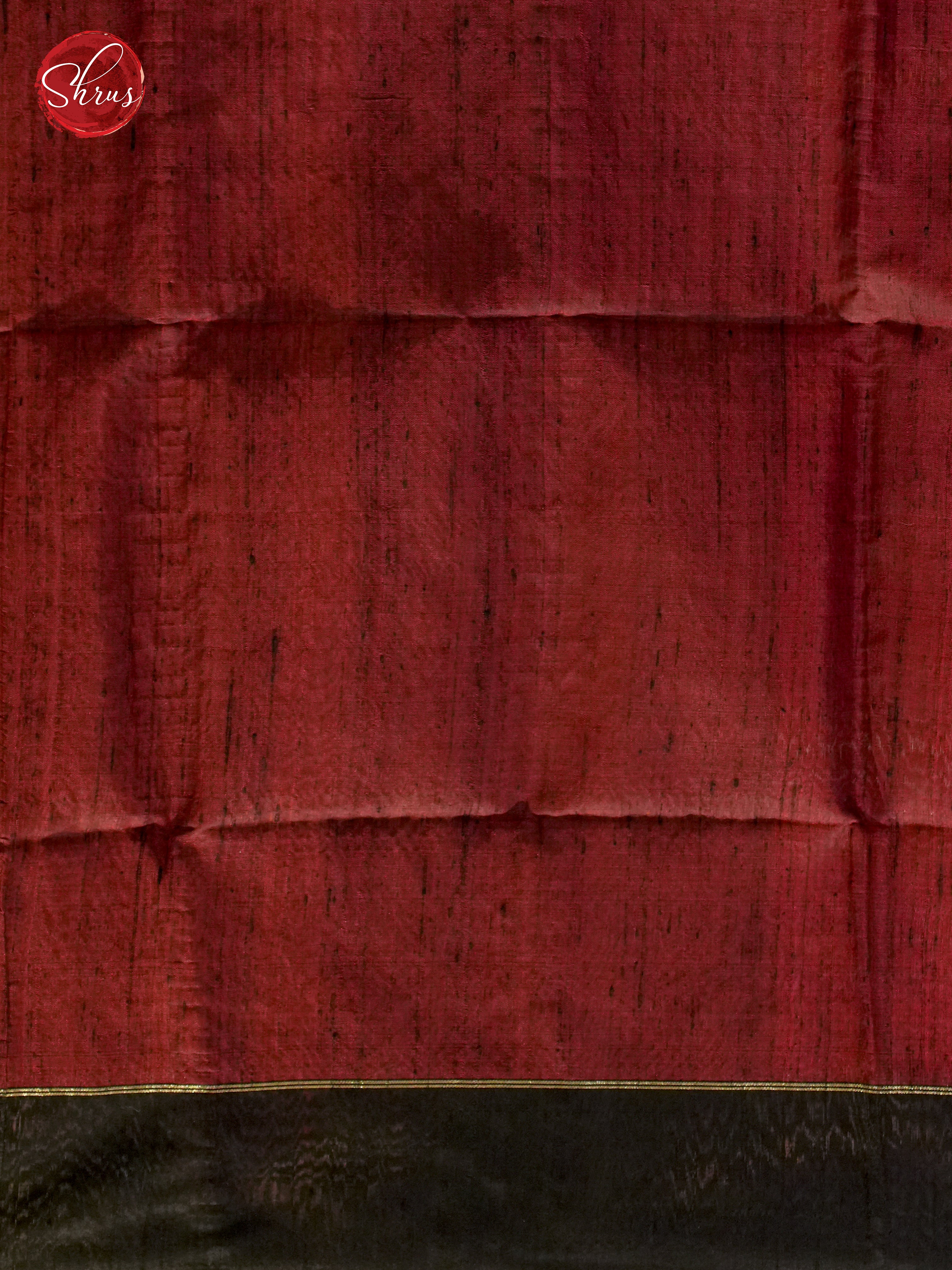 Red & Black - Raw Silk with zari woven stripes on the body & Contrast Border - Shop on ShrusEternity.com