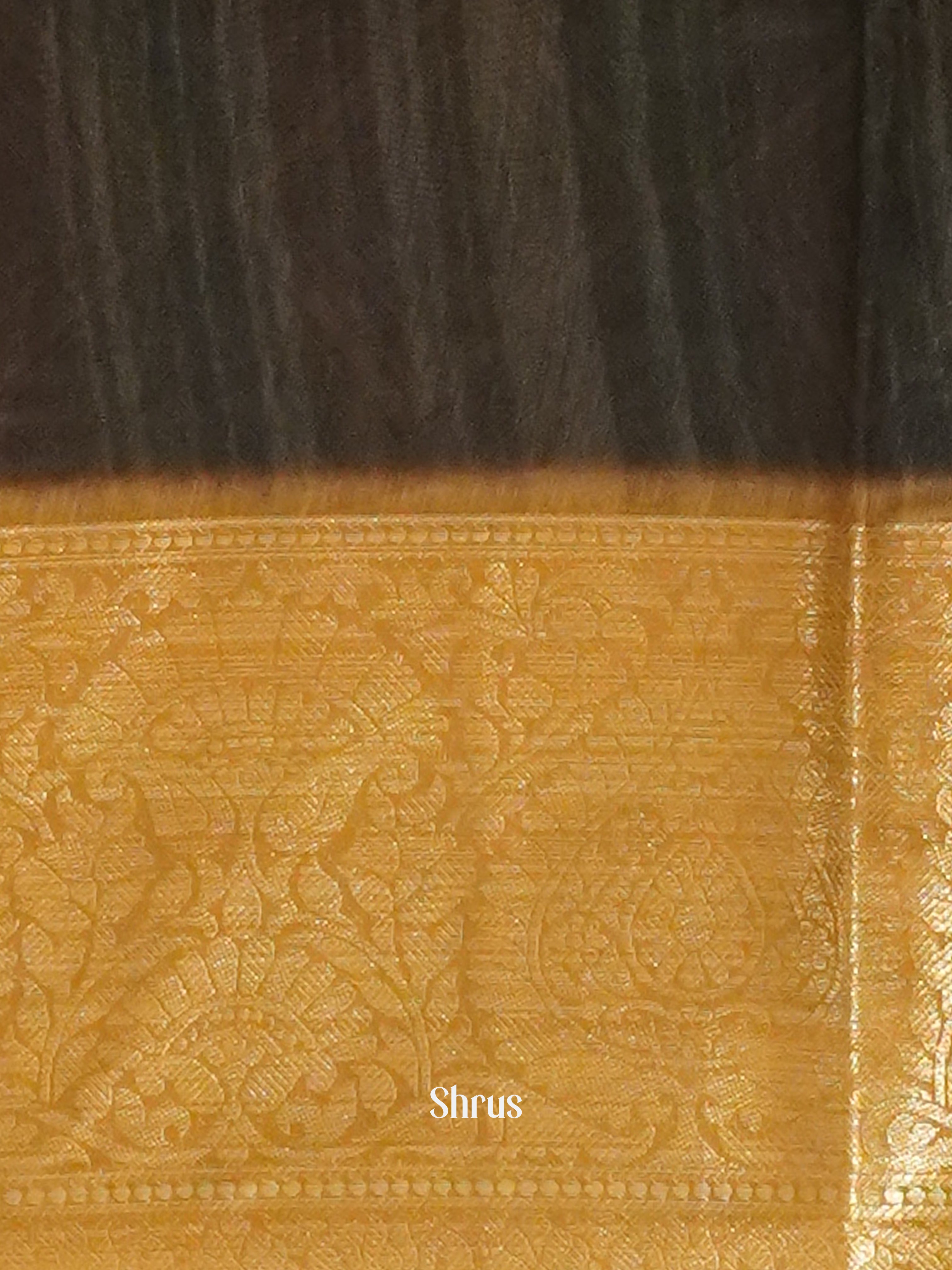 Maroon & Sandal- Art linen Saree - Shop on ShrusEternity.com