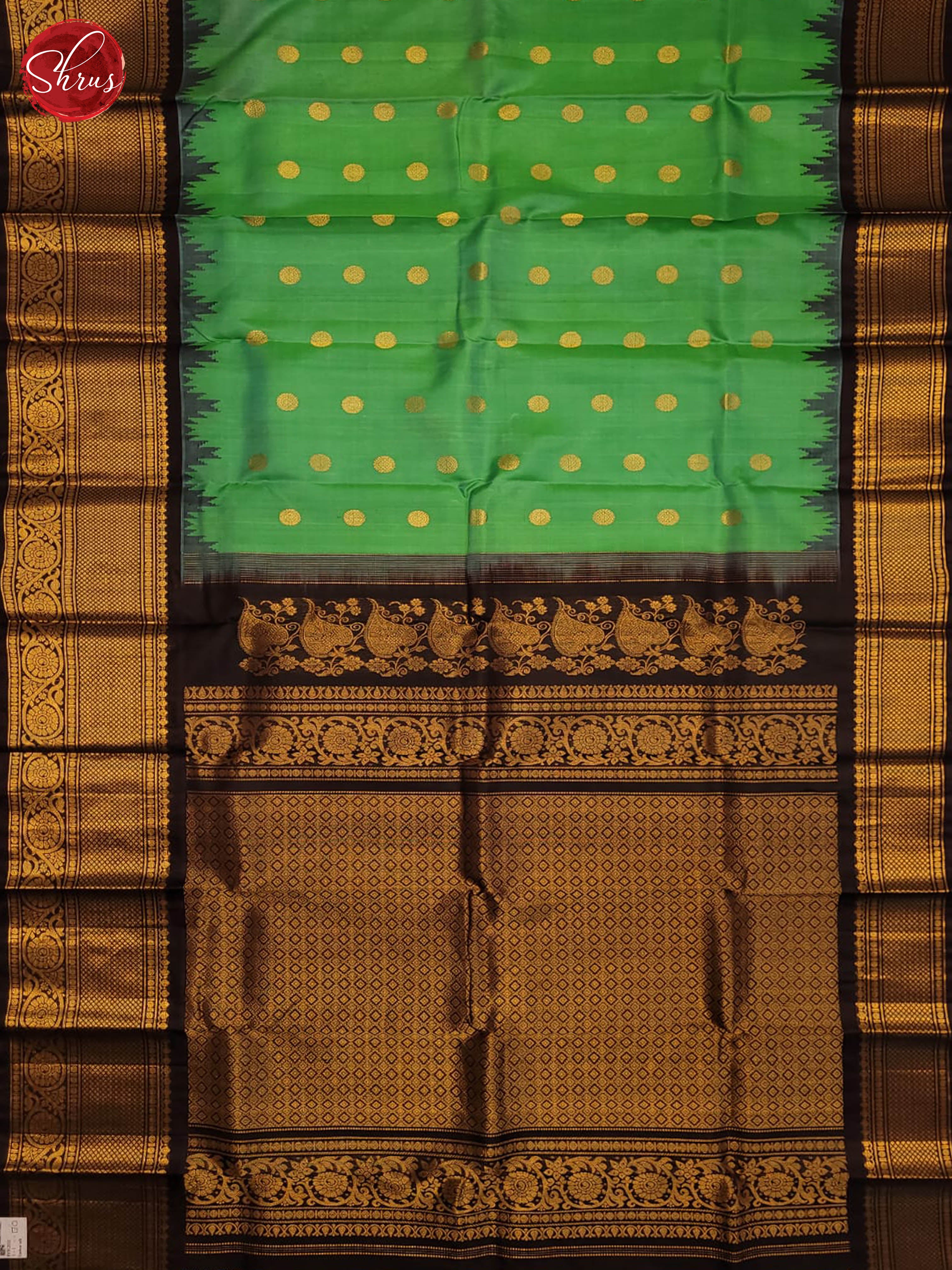 Green and black- Gadwal Silk - Shop on ShrusEternity.com