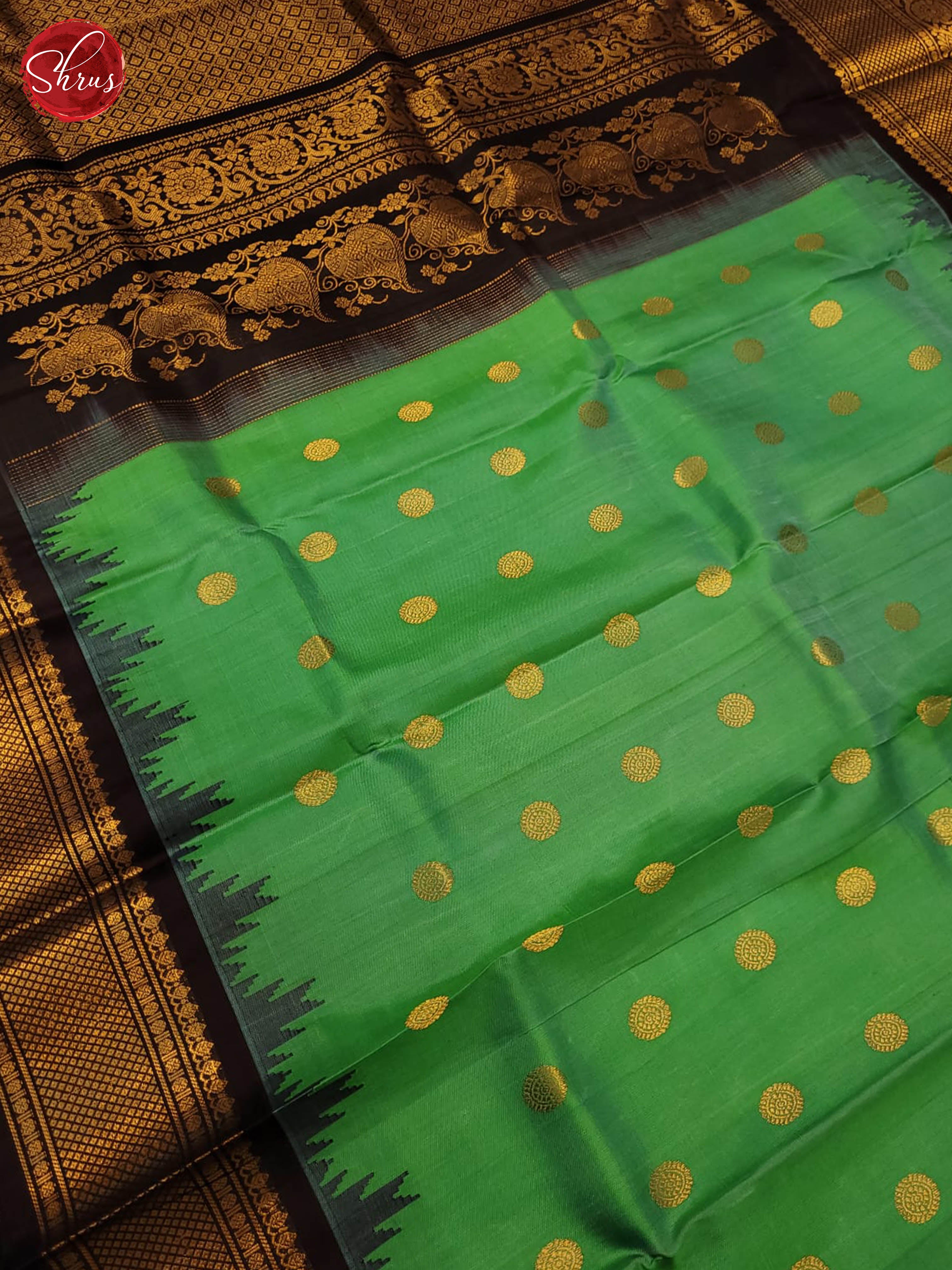 Green and black- Gadwal Silk - Shop on ShrusEternity.com