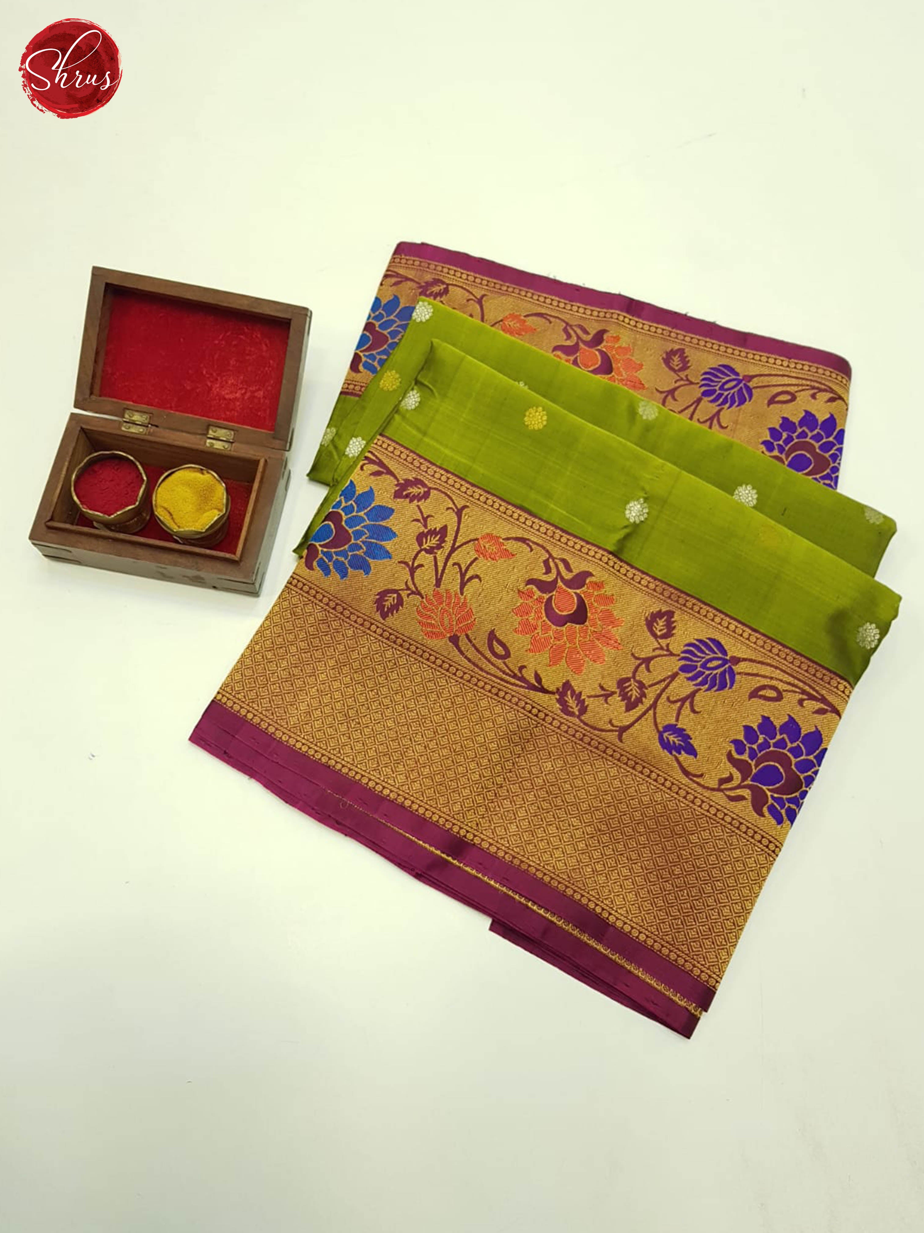 Green & WIne - Gadwal silk Saree - Shop on ShrusEternity.com