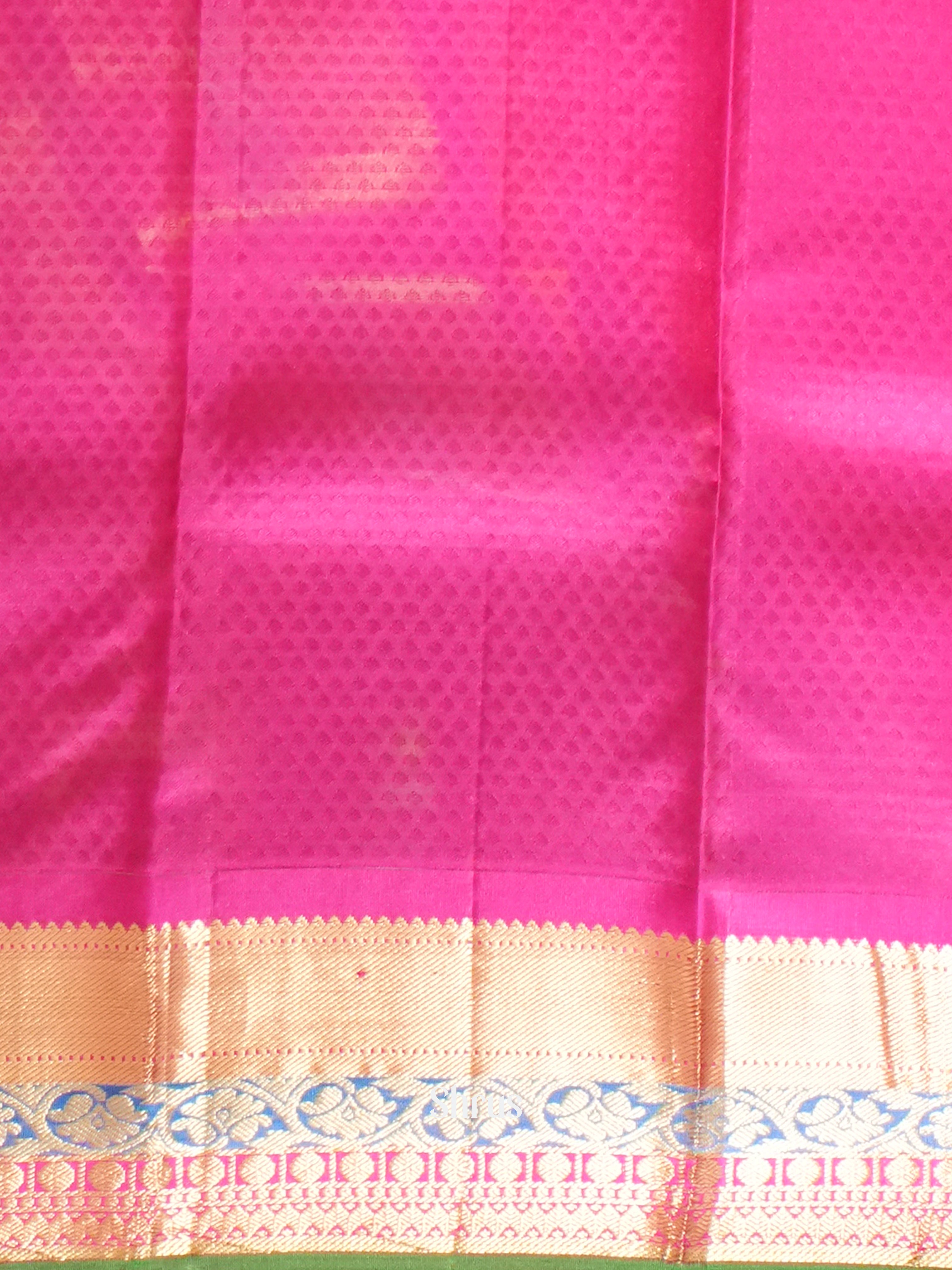 Orange - Korvai Kanchipuram Silk saree - Shop on ShrusEternity.com