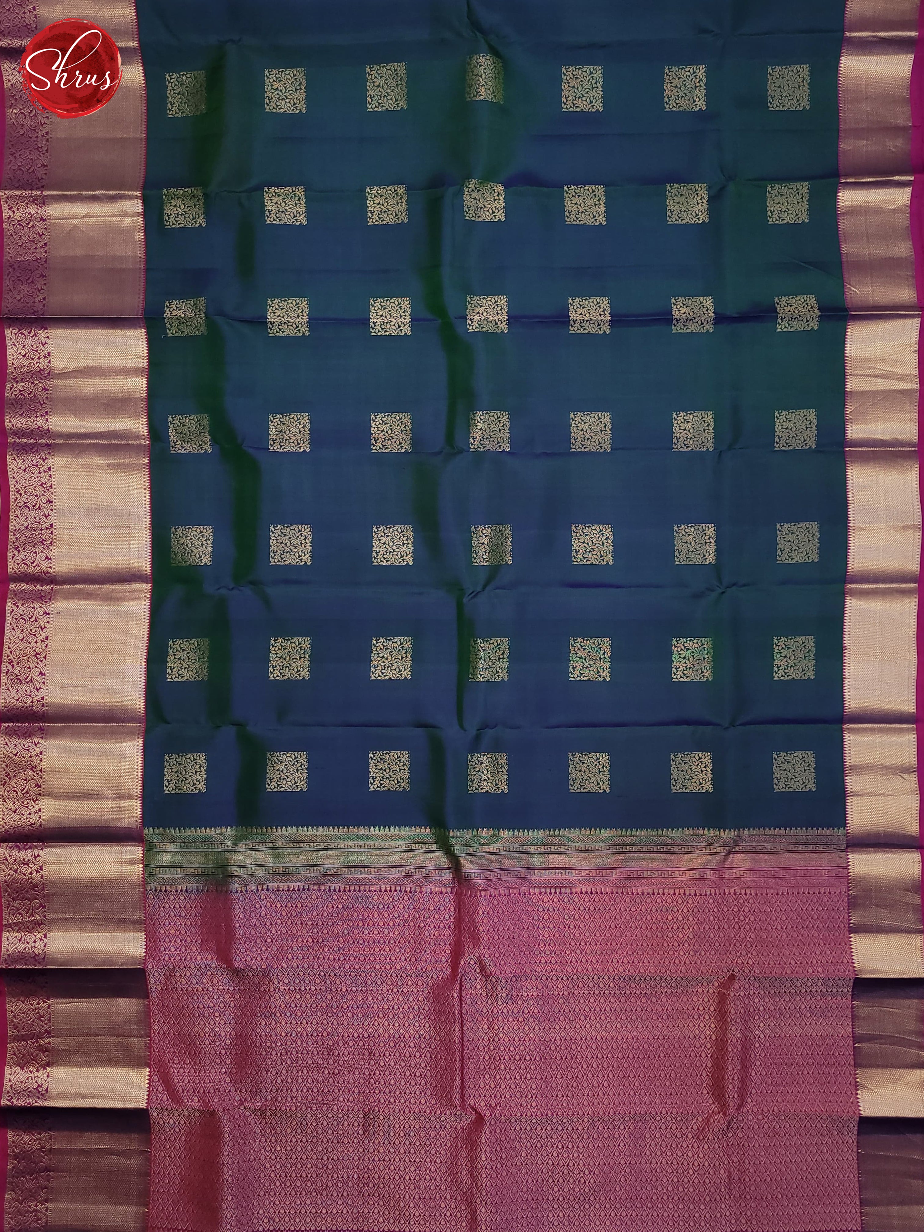Blue and Pink -Kanchipuram Silk saree - Shop on ShrusEternity.com