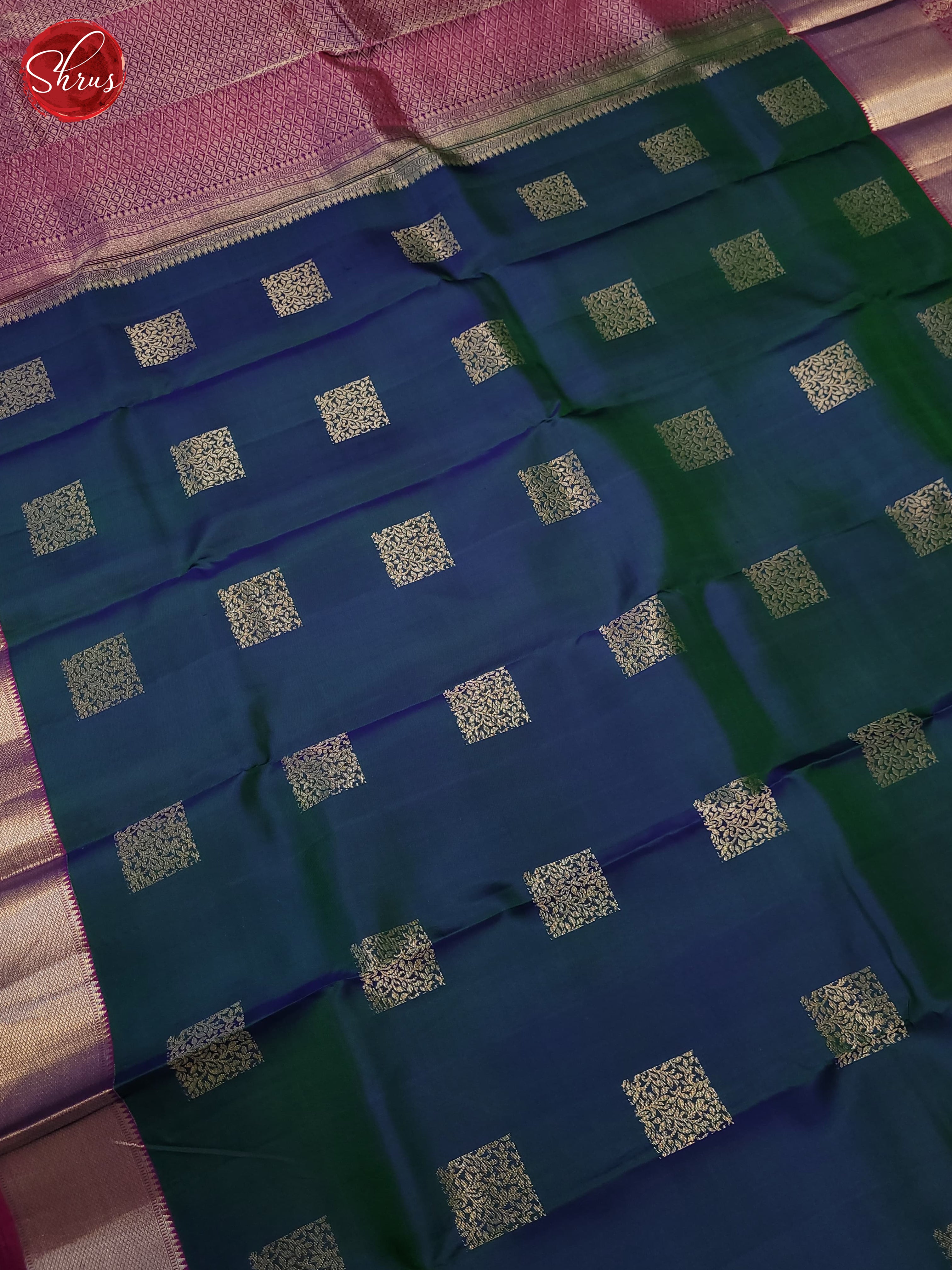 Blue and Pink -Kanchipuram Silk saree - Shop on ShrusEternity.com