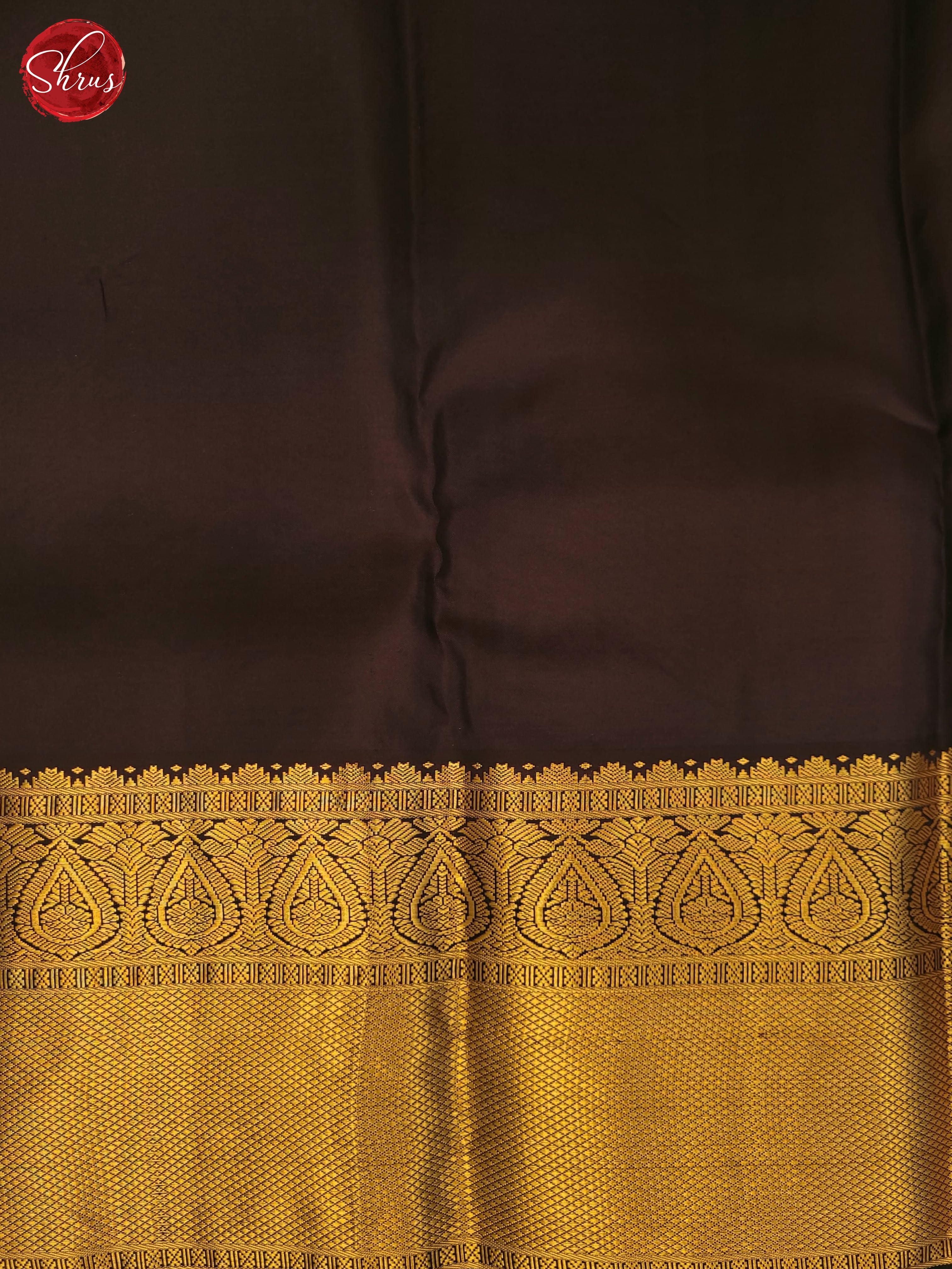 Green and brown Korvai Kanchipuram silk saree with delicate zari stripes and subtle floral motifs-5