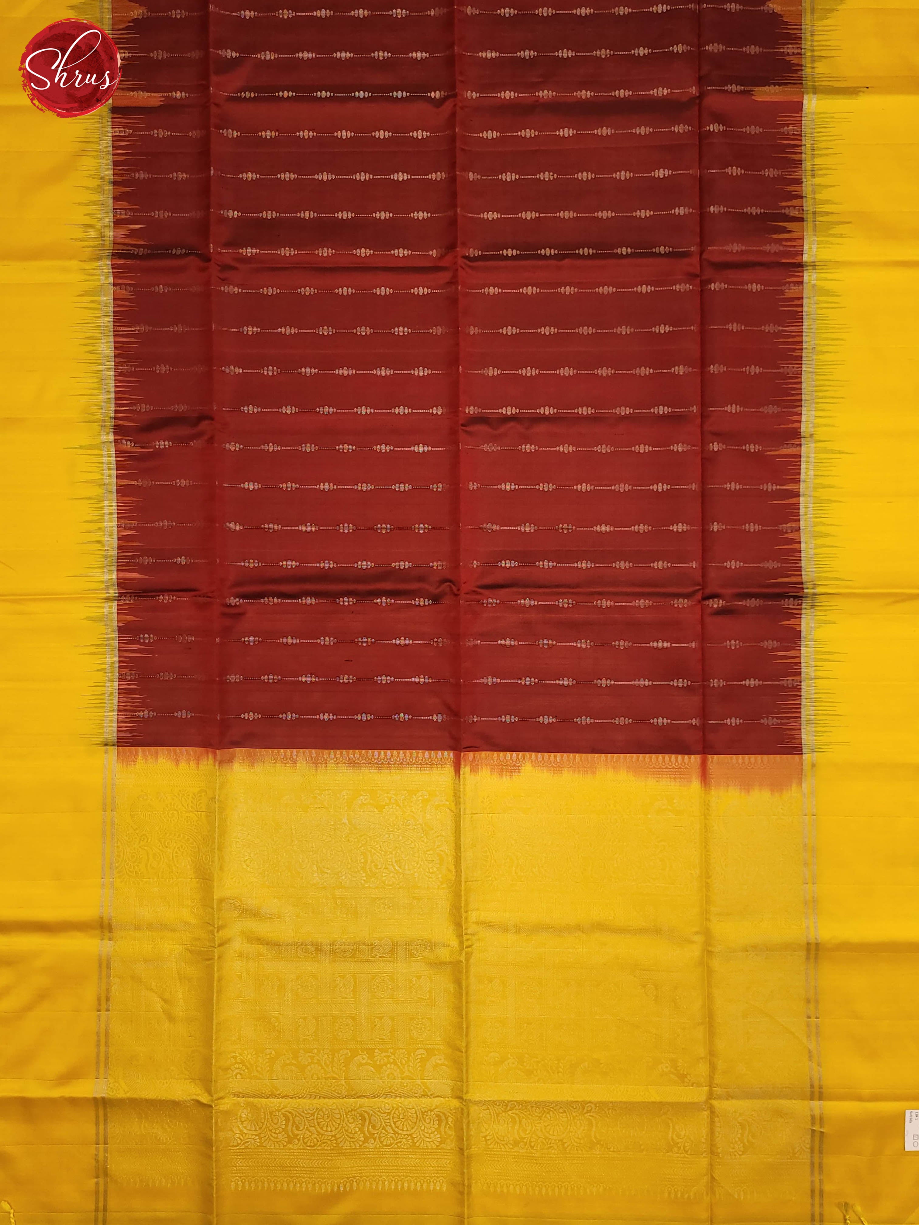 Maroon and Yellow- Soft Silk Saree - Shop on ShrusEternity.com