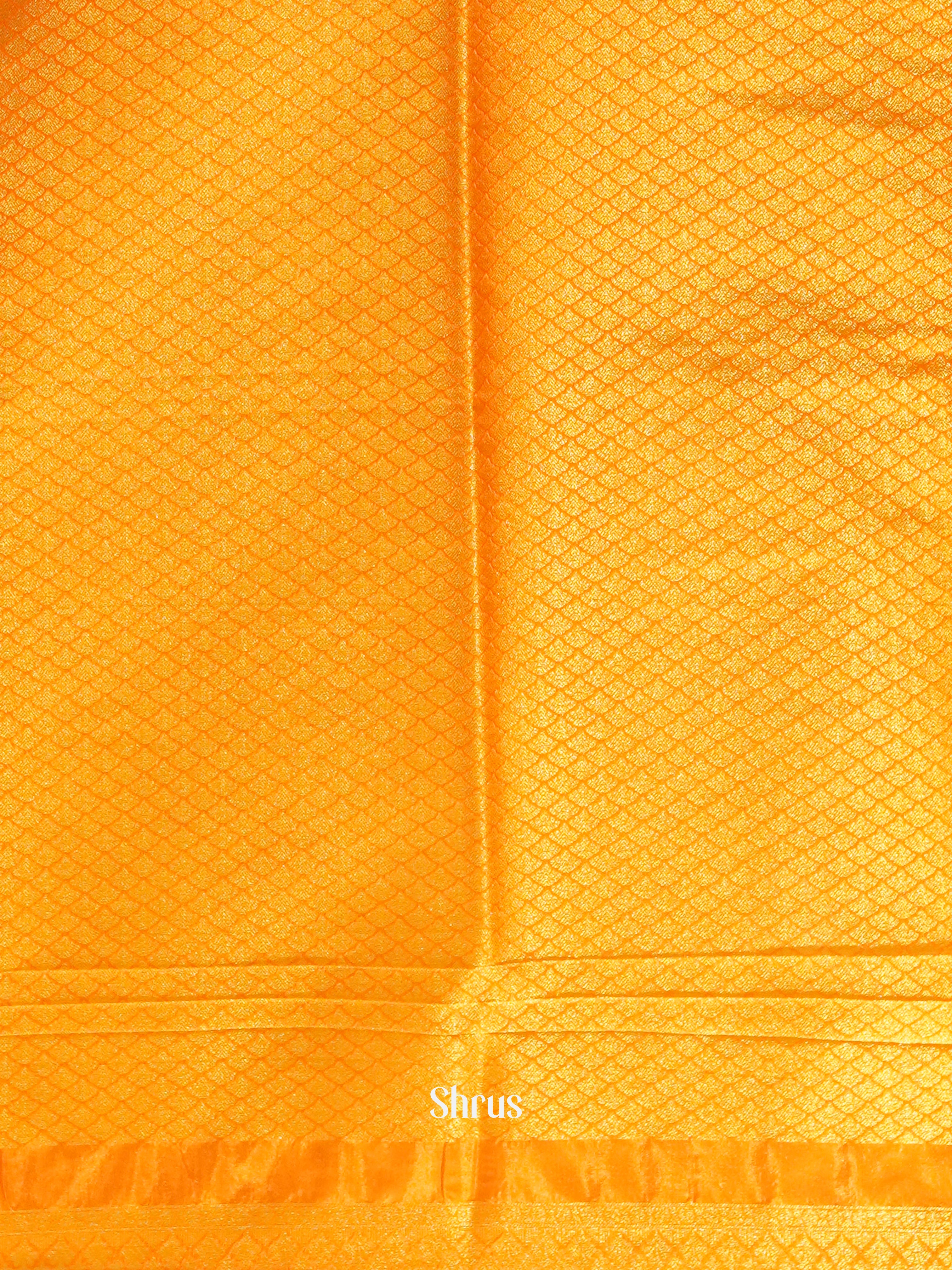 Cream & Orange - Semi Georgette with floral print on the body & Zari Border - Shop on ShrusEternity.com