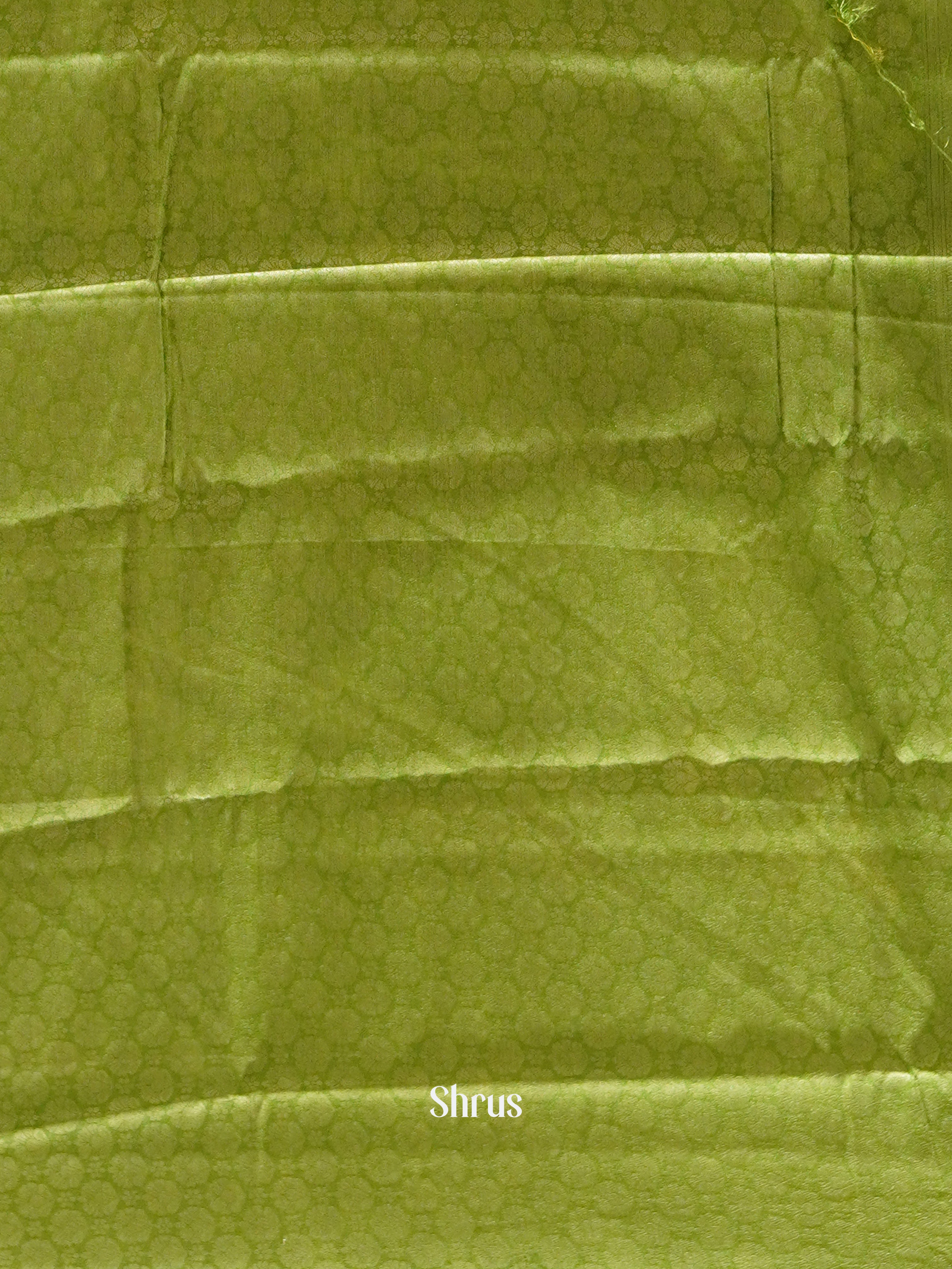 Yellow & Green - Semi Georgette with floral print on the body & Contrast Zari Border - Shop on ShrusEternity.com