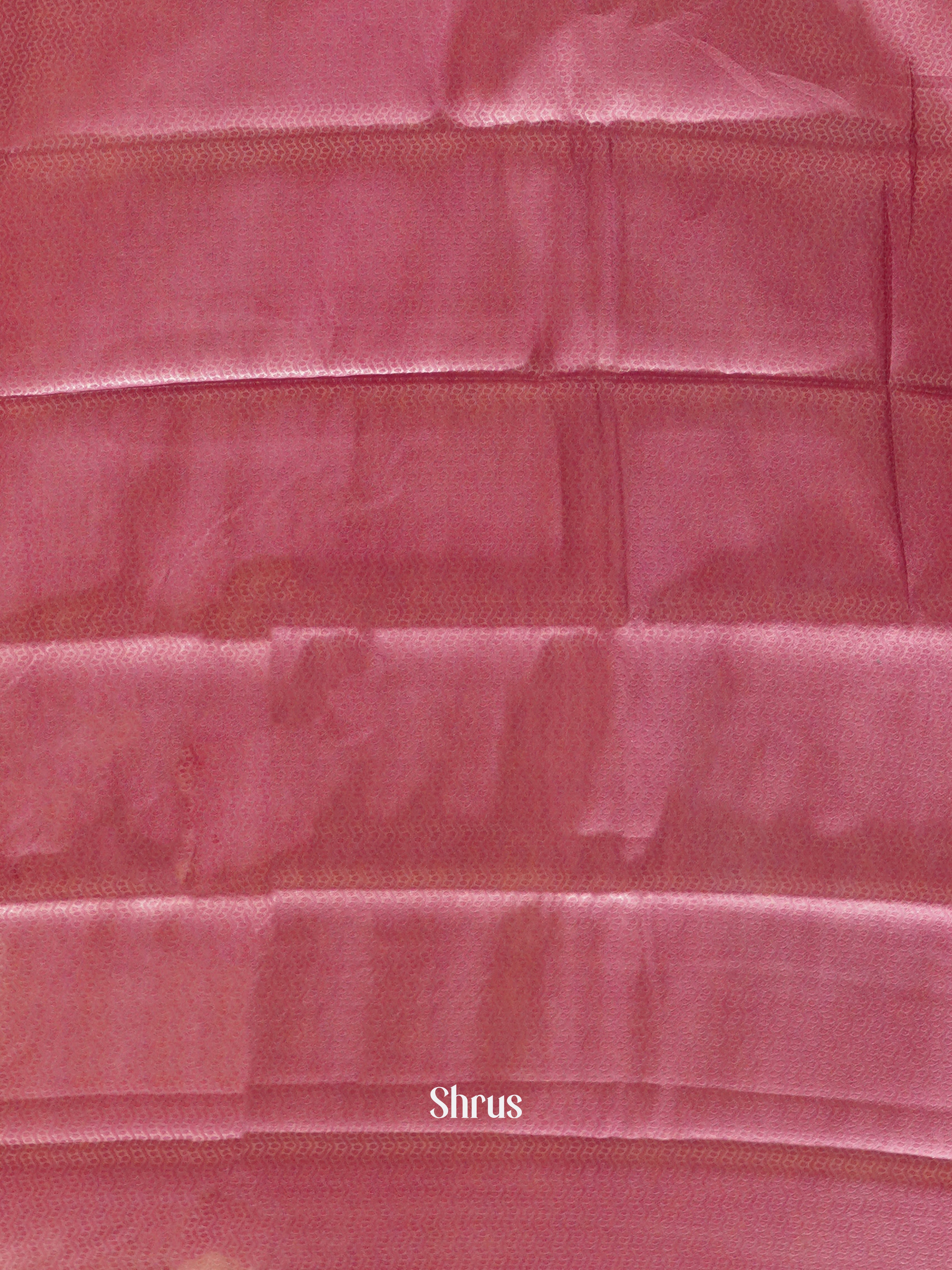 Blue & Pink - Semi Georgette with floral print on the body& Contrast Zari Border - Shop on ShrusEternity.com