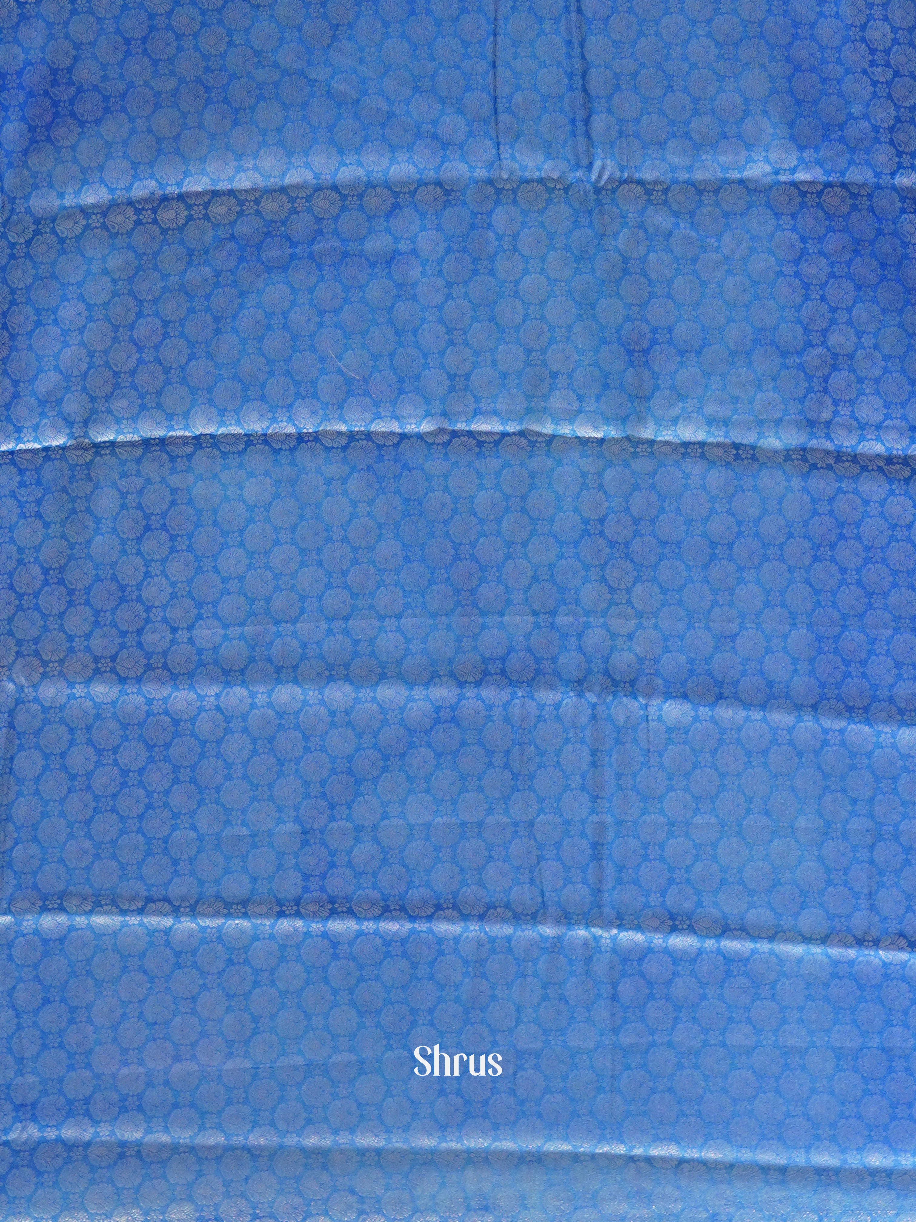 Green & Blu e- Semi Georgette with floral print on the body & Contrast Zari Border - Shop on ShrusEternity.com