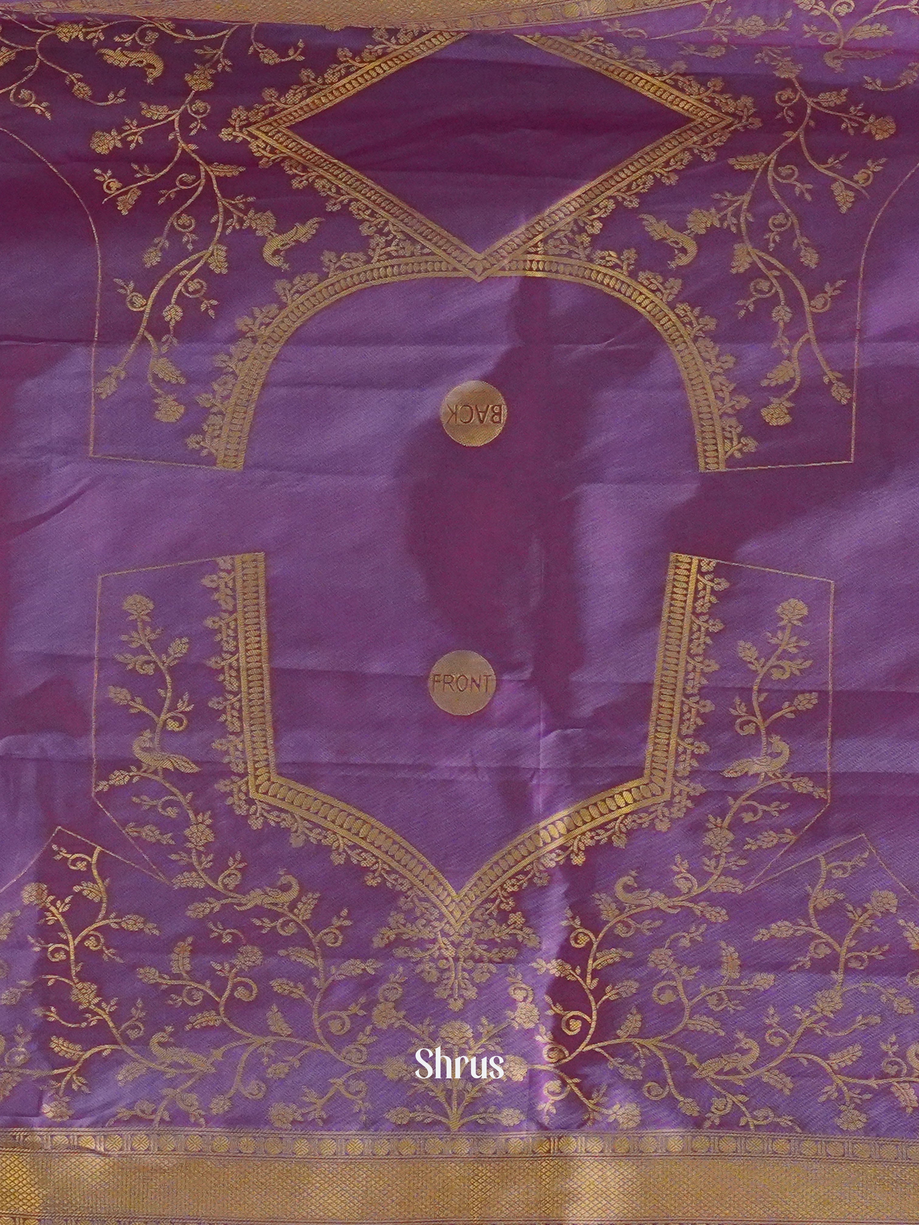 Blue & Pink - Semi kanchipuram saree - Shop on ShrusEternity.com