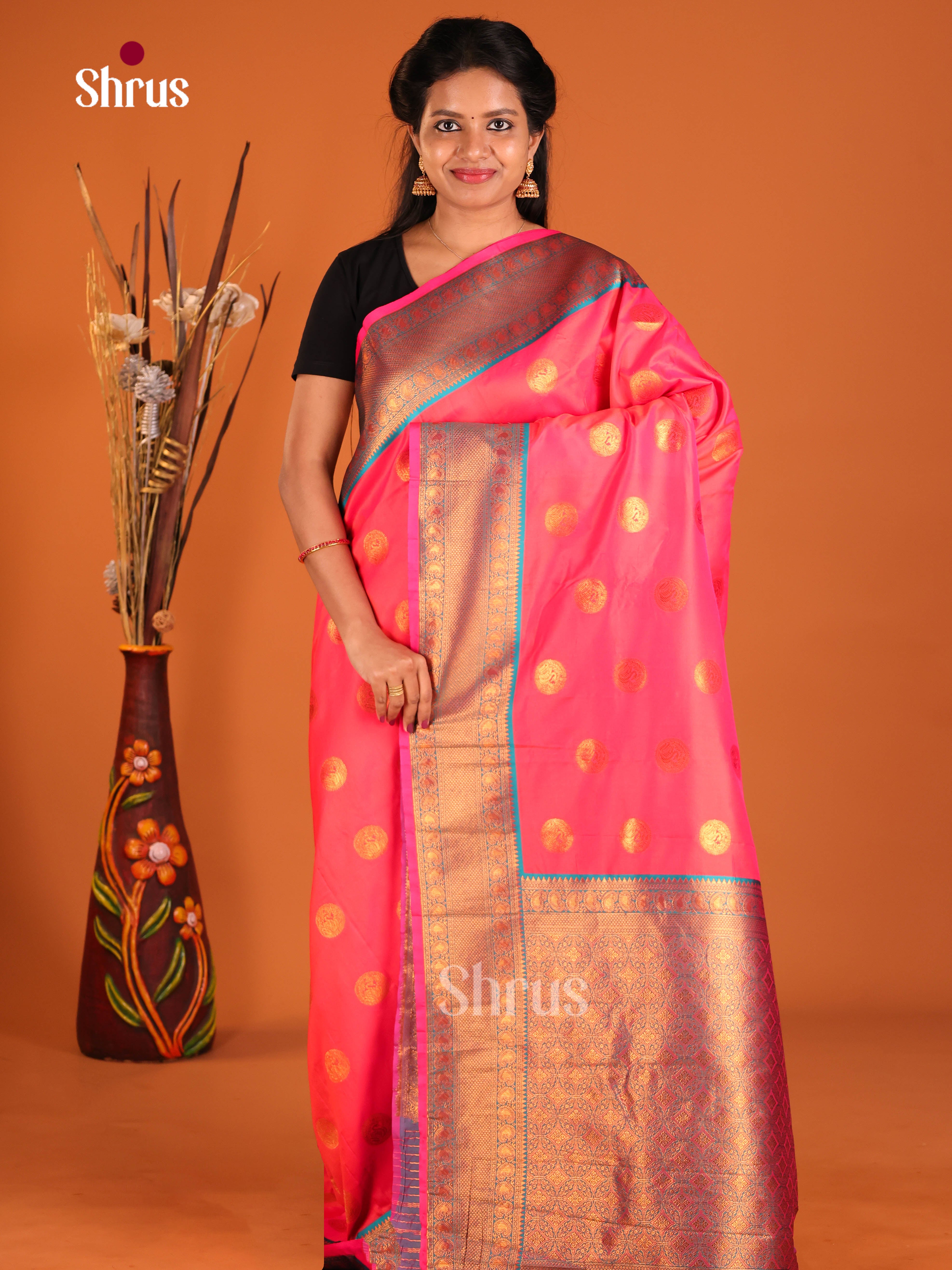 BZS04569 - Semi Kancipuram Saree - Shop on Shrus.com