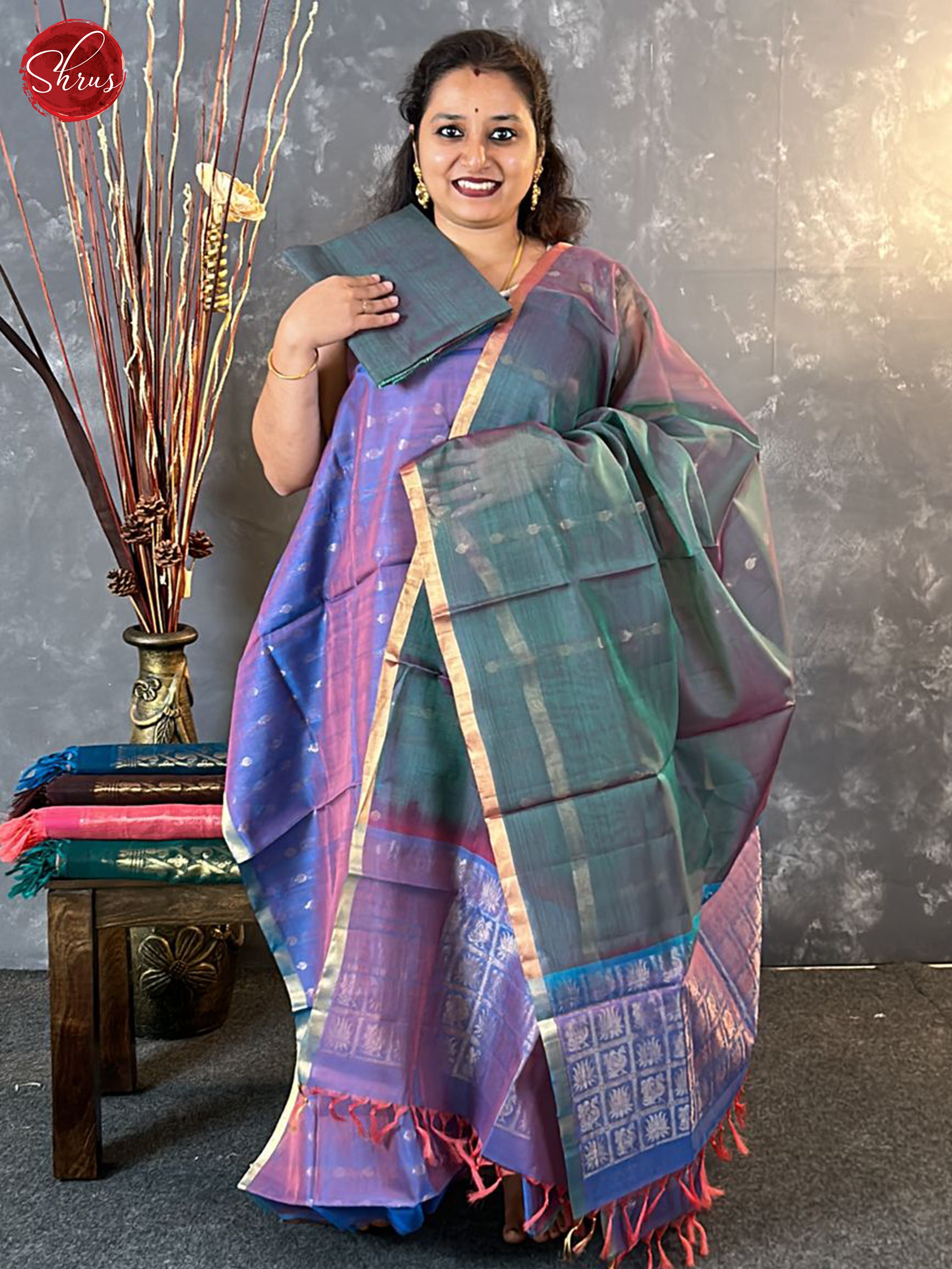 Lavender & Green- Silk Cotton salwar - Shop on ShrusEternity.com