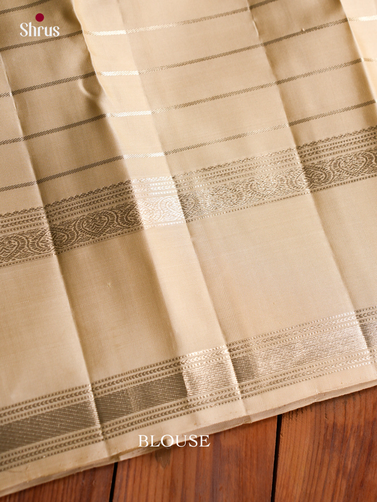 Beautiful Cream Silk Saree With Zari Checks & Floral Buttas | Rettapet Zari Border & B rocade Pallu