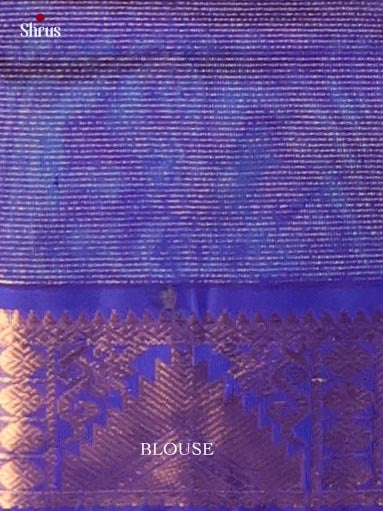 Beautiful Sea Green Cotton Silk Saree With Plain Body, Indigo Zari Woven Border & Pallu 2