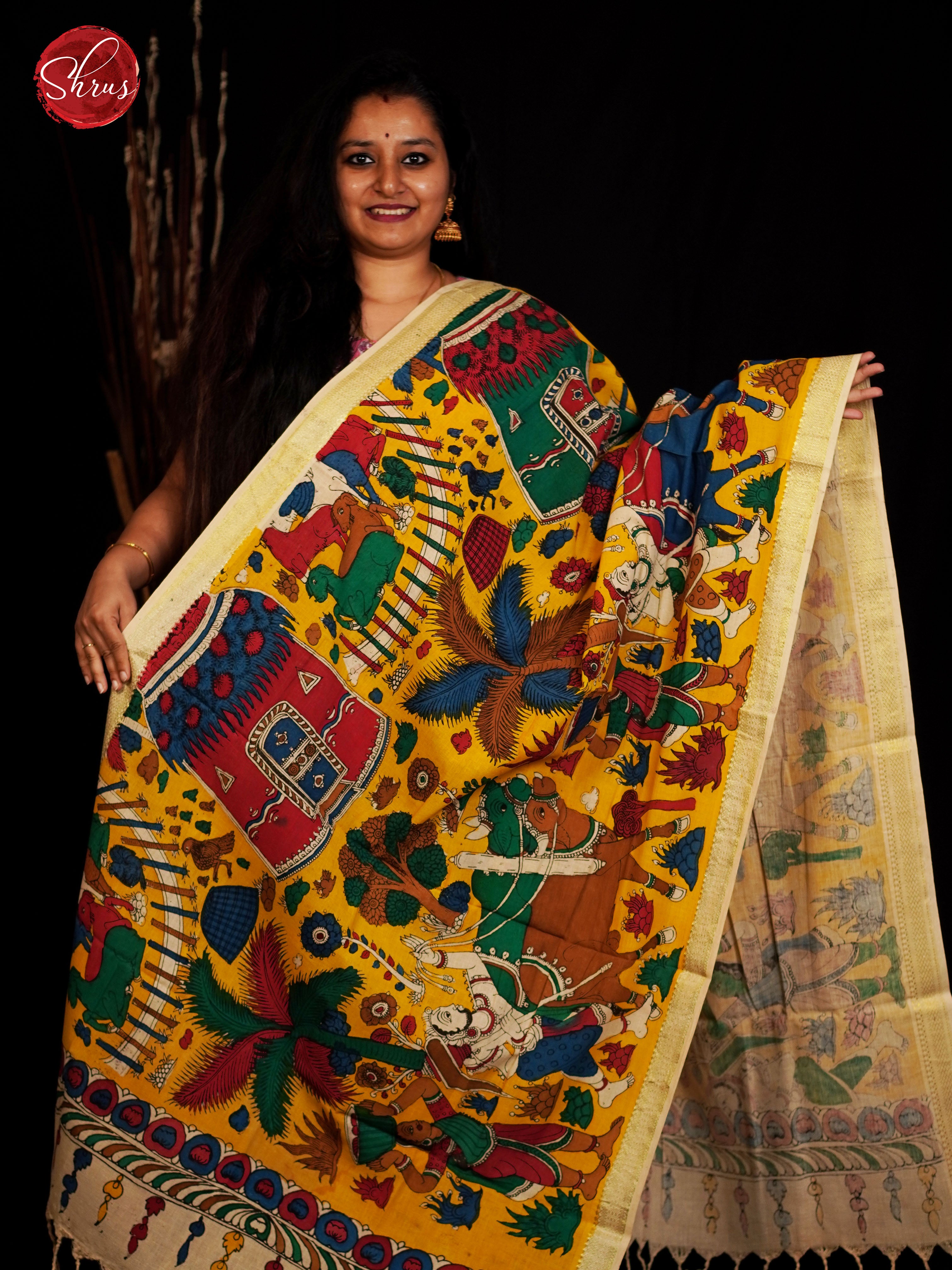 BES29342 - Penkalamkari Dupatta - Shop on ShrusEternity.com