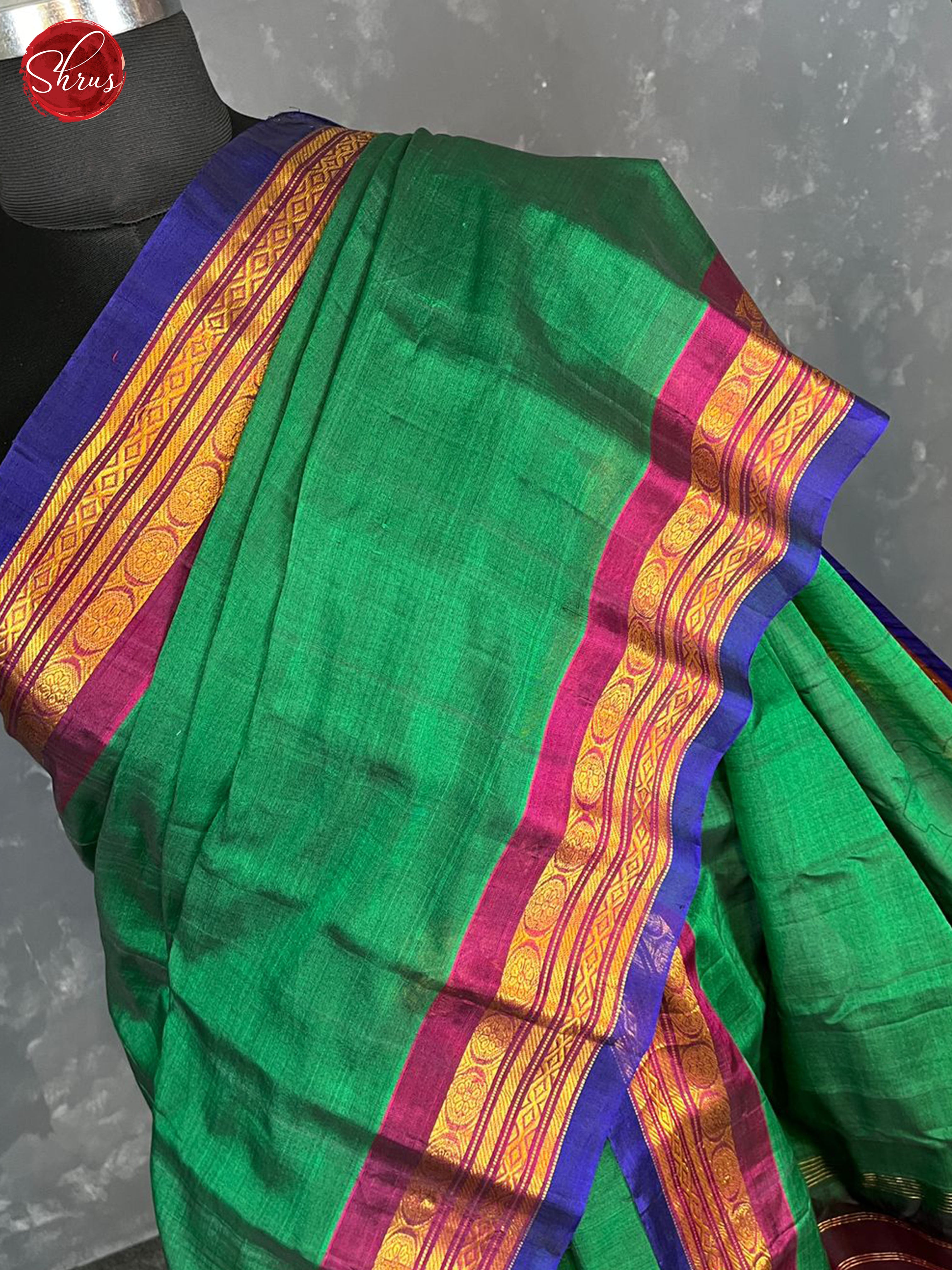 Green & Purple - Gadwal Silk Cotton Saree - Shop on ShrusEternity.com